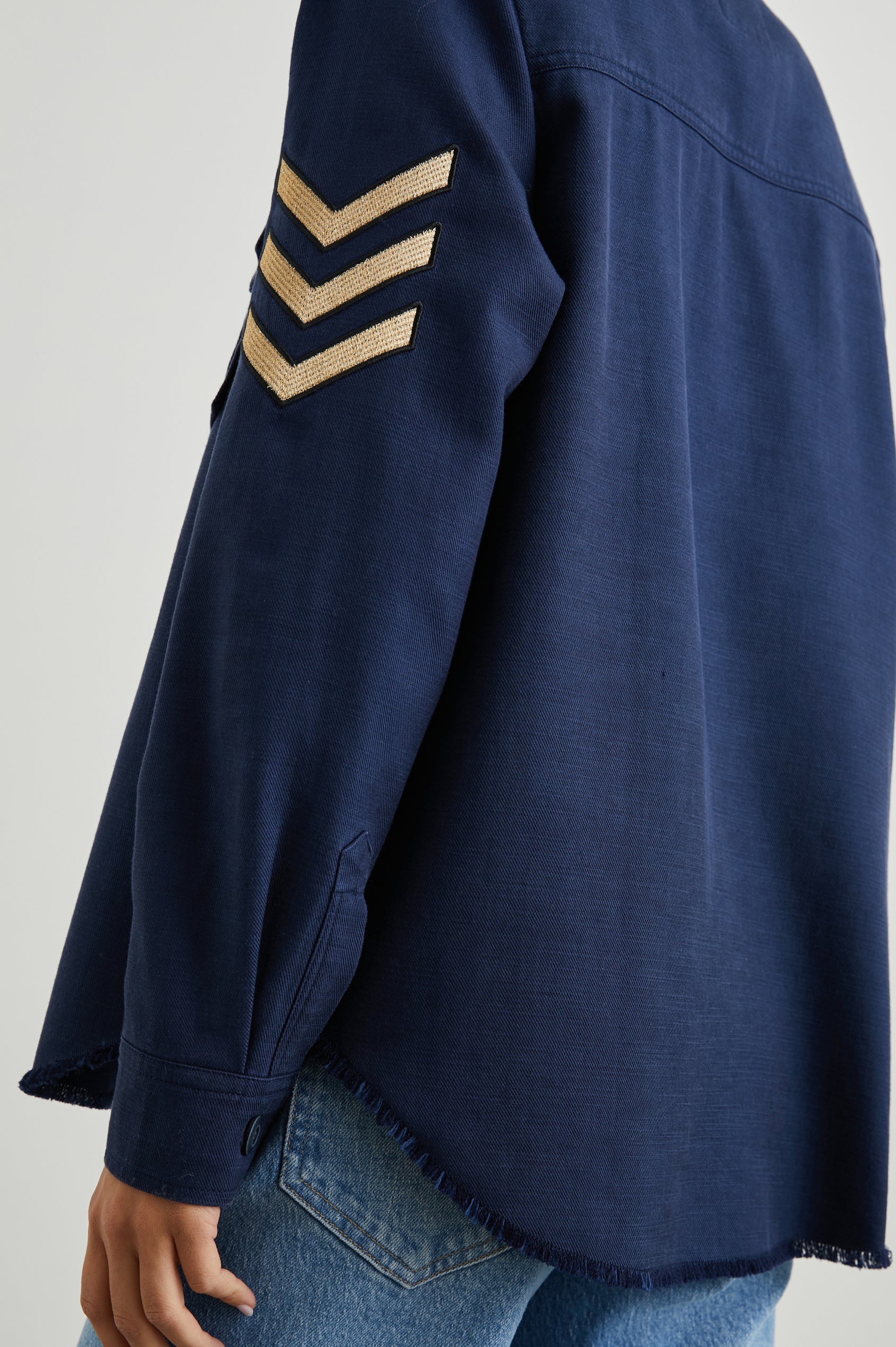 LOREN JACKET - NAVY - ARM DETAILS