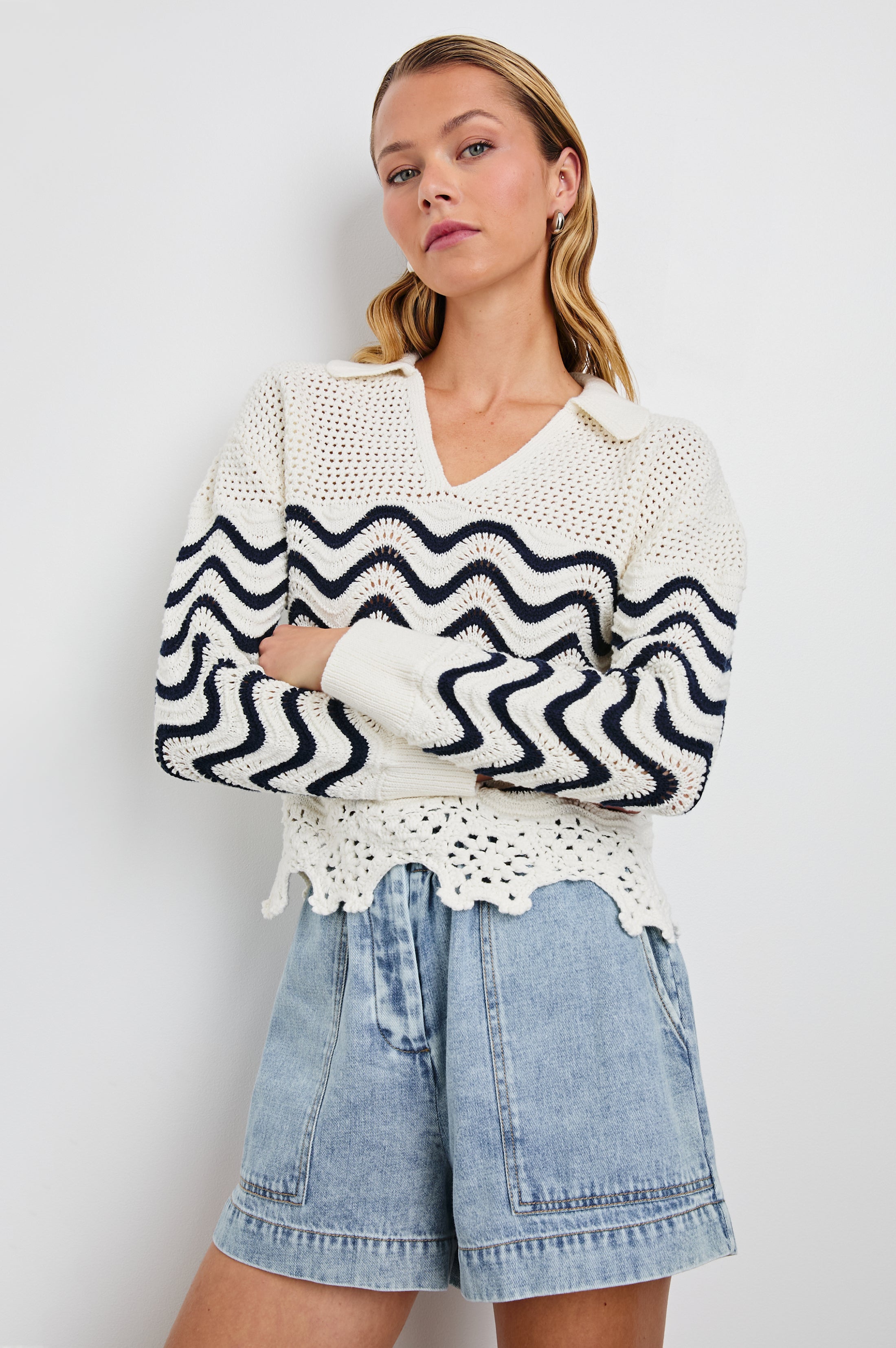 LOUISE SWEATER - WAVE STRIPE – Rails