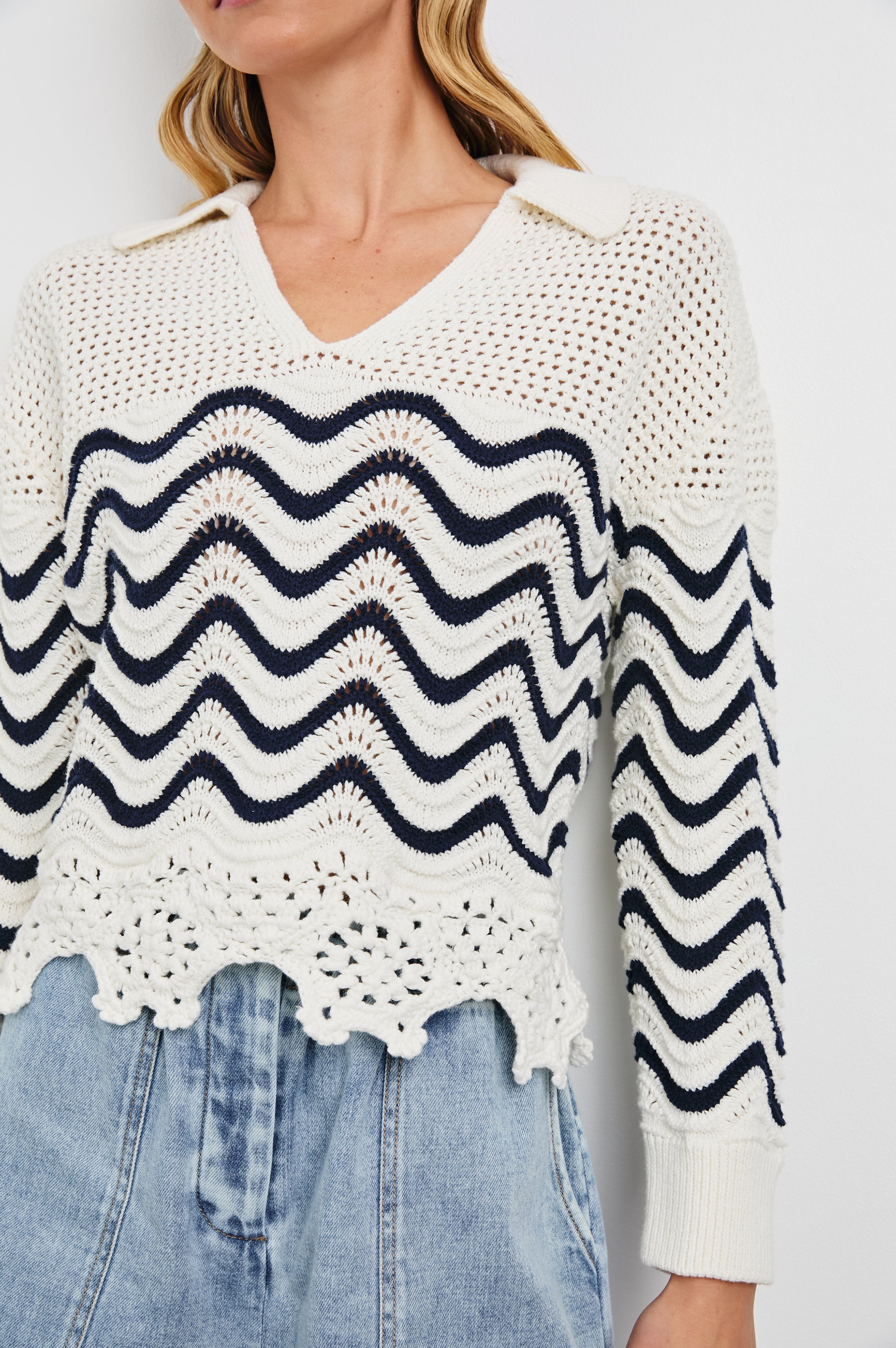 LOUISE SWEATER - WAVE STRIPE – Rails