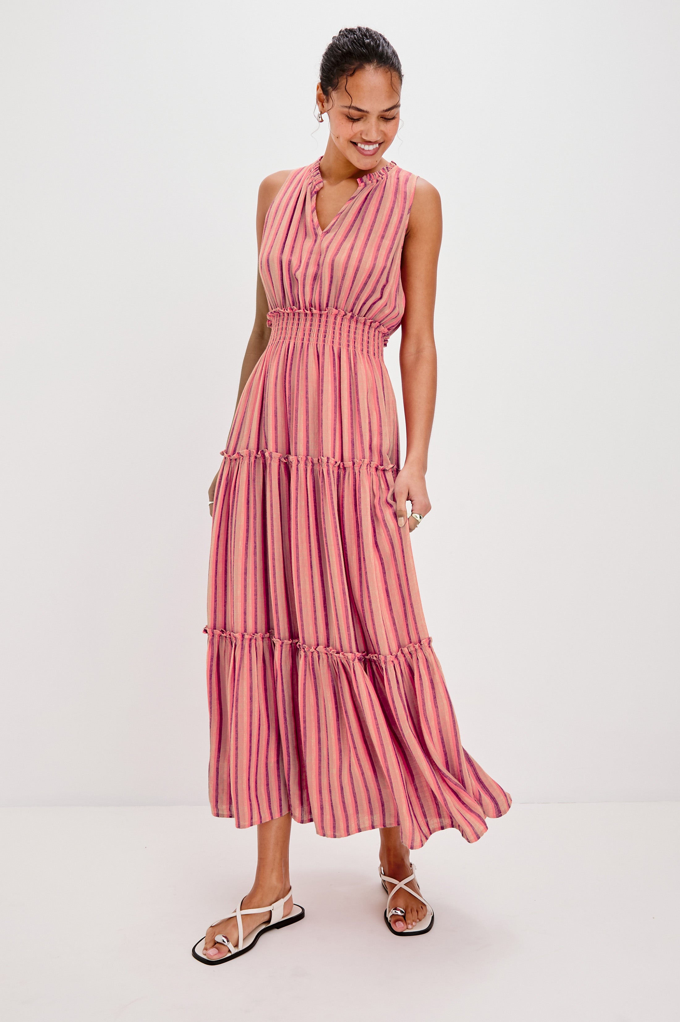 LOULOU DRESS - CABANA STRIPE – Rails