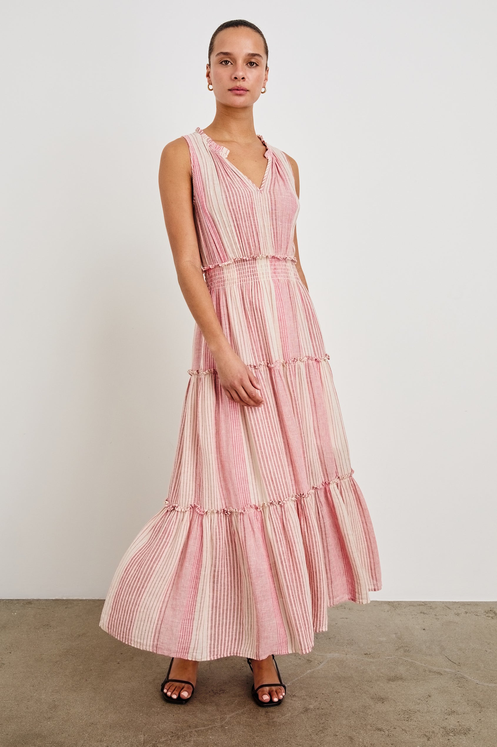 pink and white striped maxi dress Pretty Stripe | Trendy Women's Dresses and designed to sculpt Pink & White Striped Maxi
