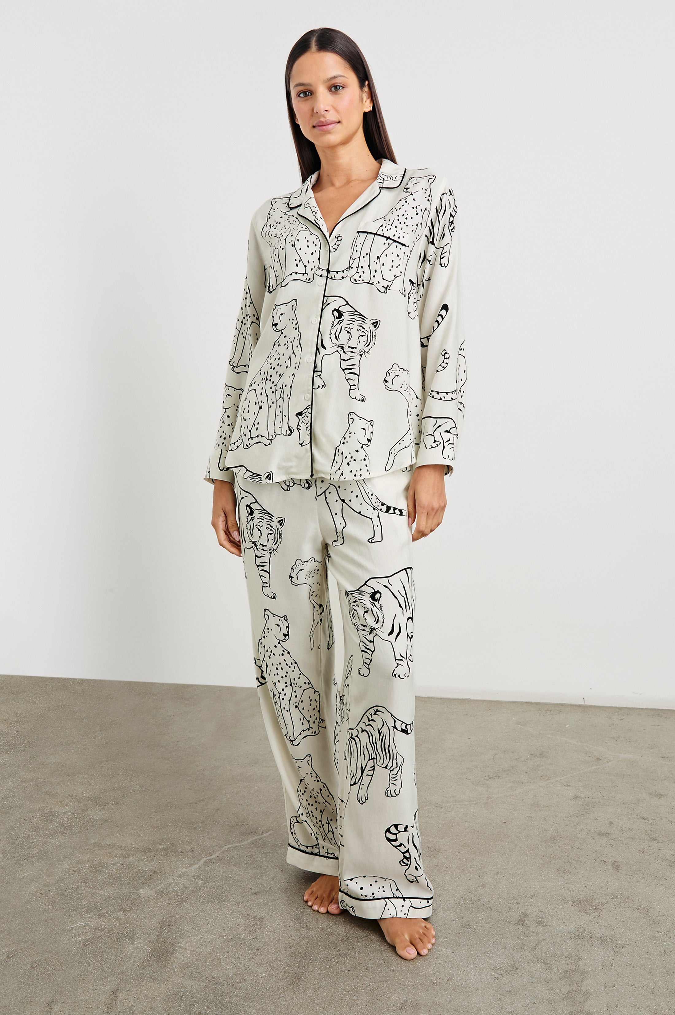Satin Pyjamas Rails Leopard Pajamas LOFT Leopard Satin Notch