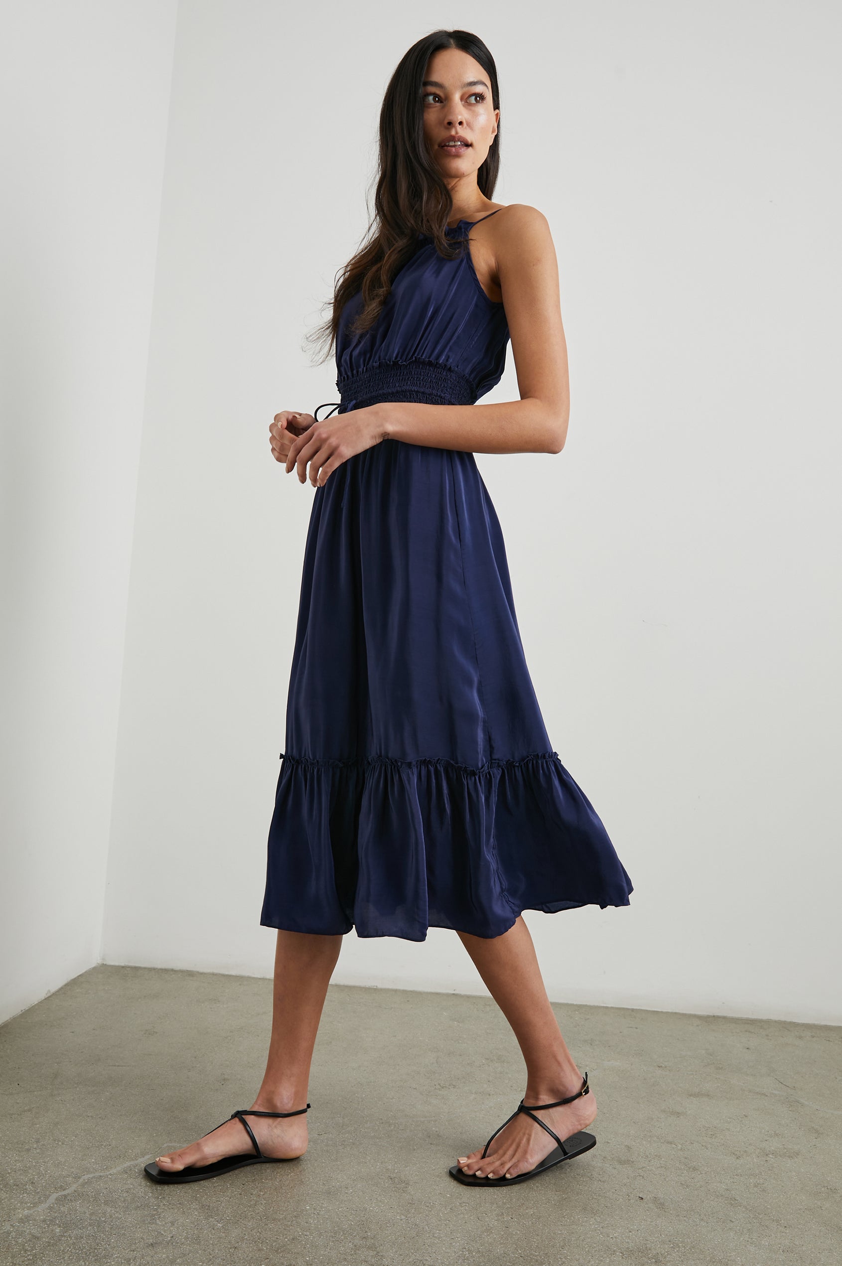 MAGDALENE DRESS - ADMIRAL BLUE - SIDE BODY