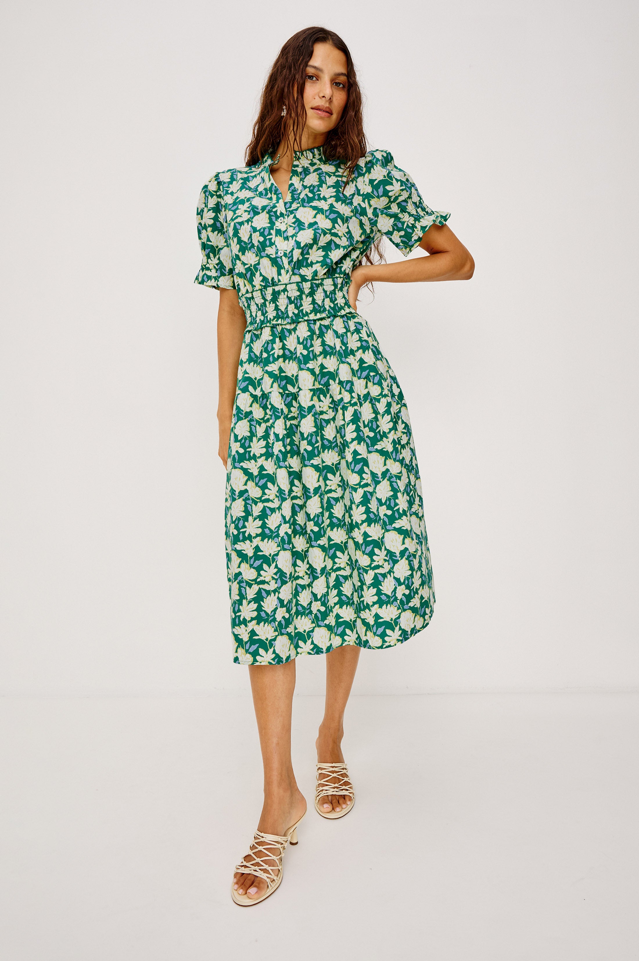 Rails | Makayla Dress - Green Mayflower | Premium Cotton | Size L