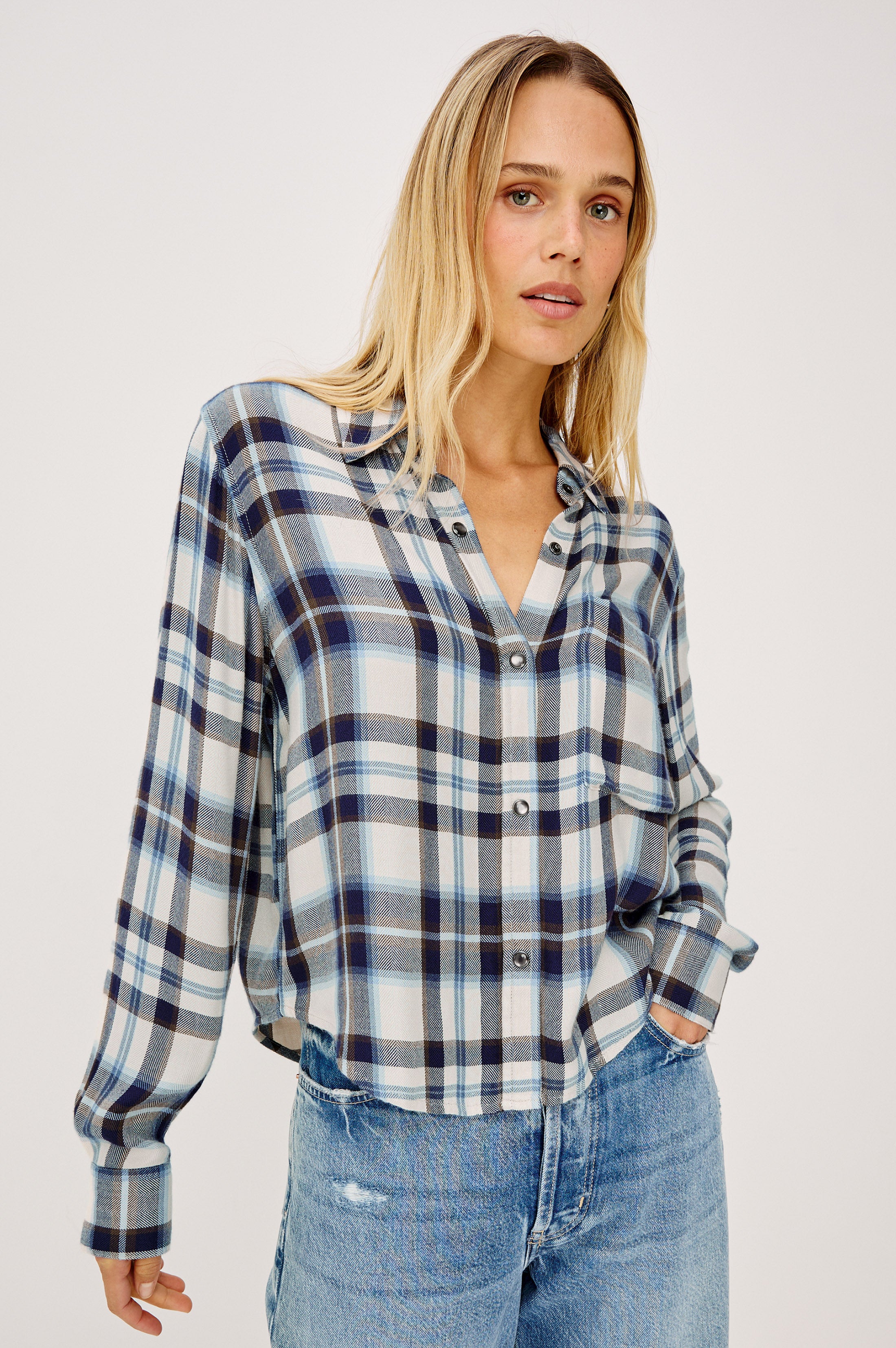 MALIN SHIRT - ECRU MIDNIGHT – Rails