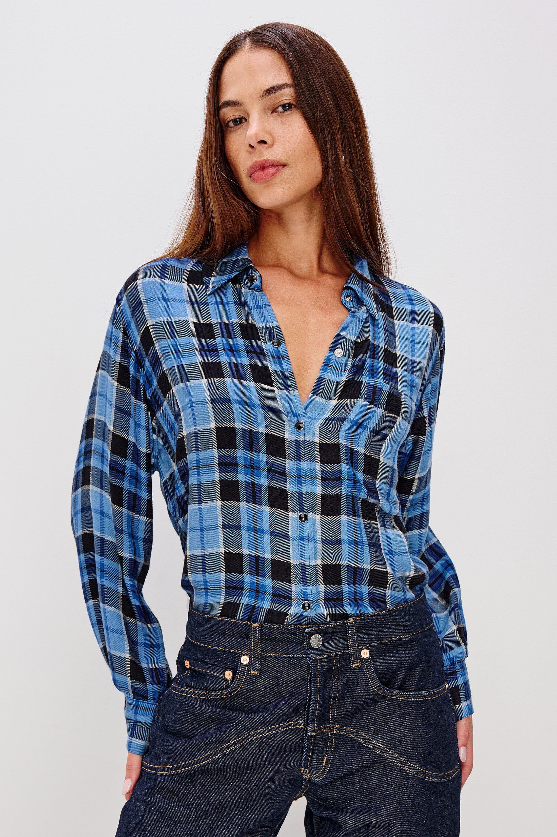MALIN SHIRT - MIDNIGHT BLUE WHITE – Rails