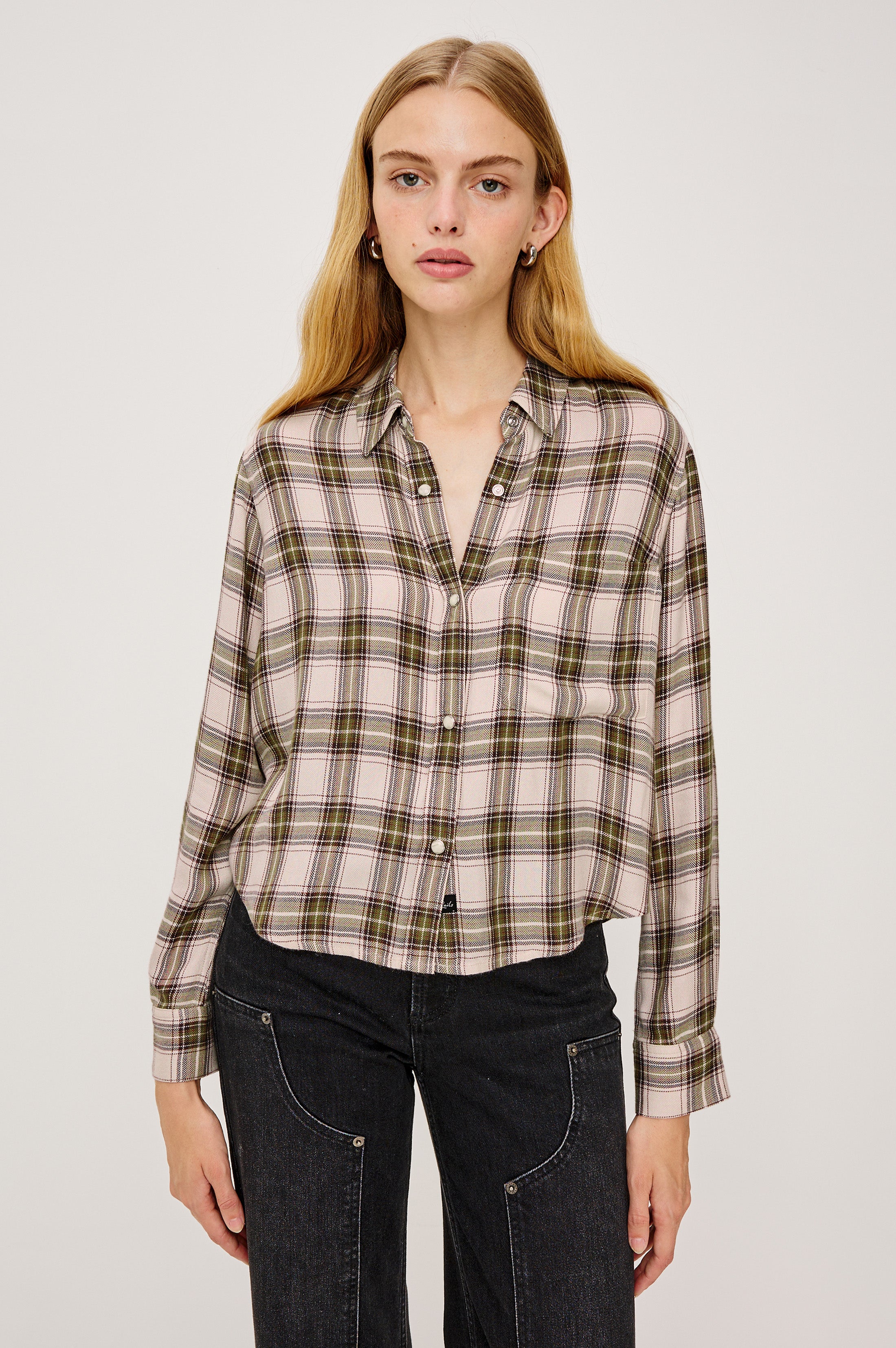 MALIN SHIRT - OLIVE BROWN CREAM – Rails