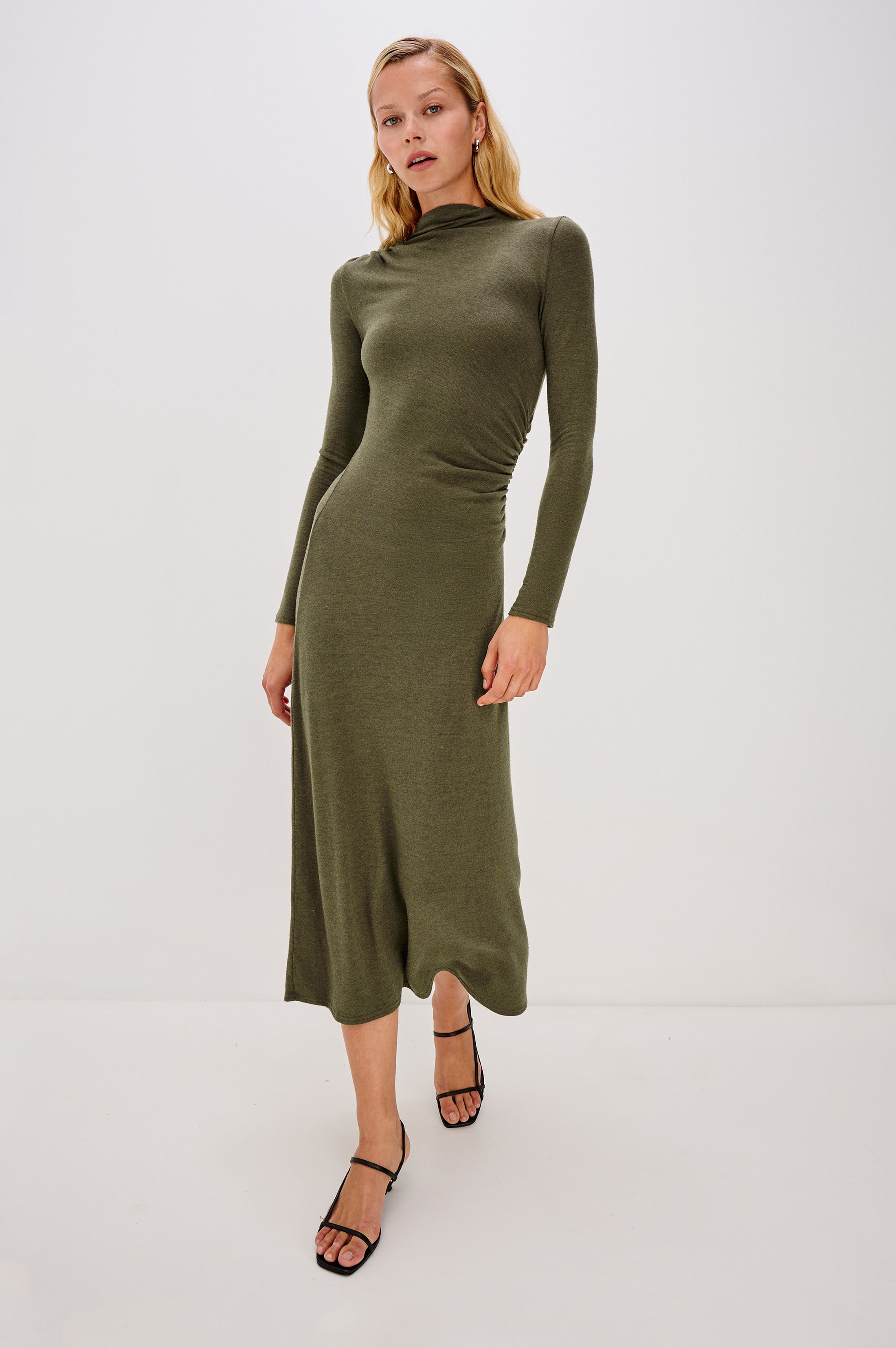 Rails Margaret Draped Mesh Midi Dress - Heather Ol Rails Margaret Draped Mesh Midi Dress - Heather Ol