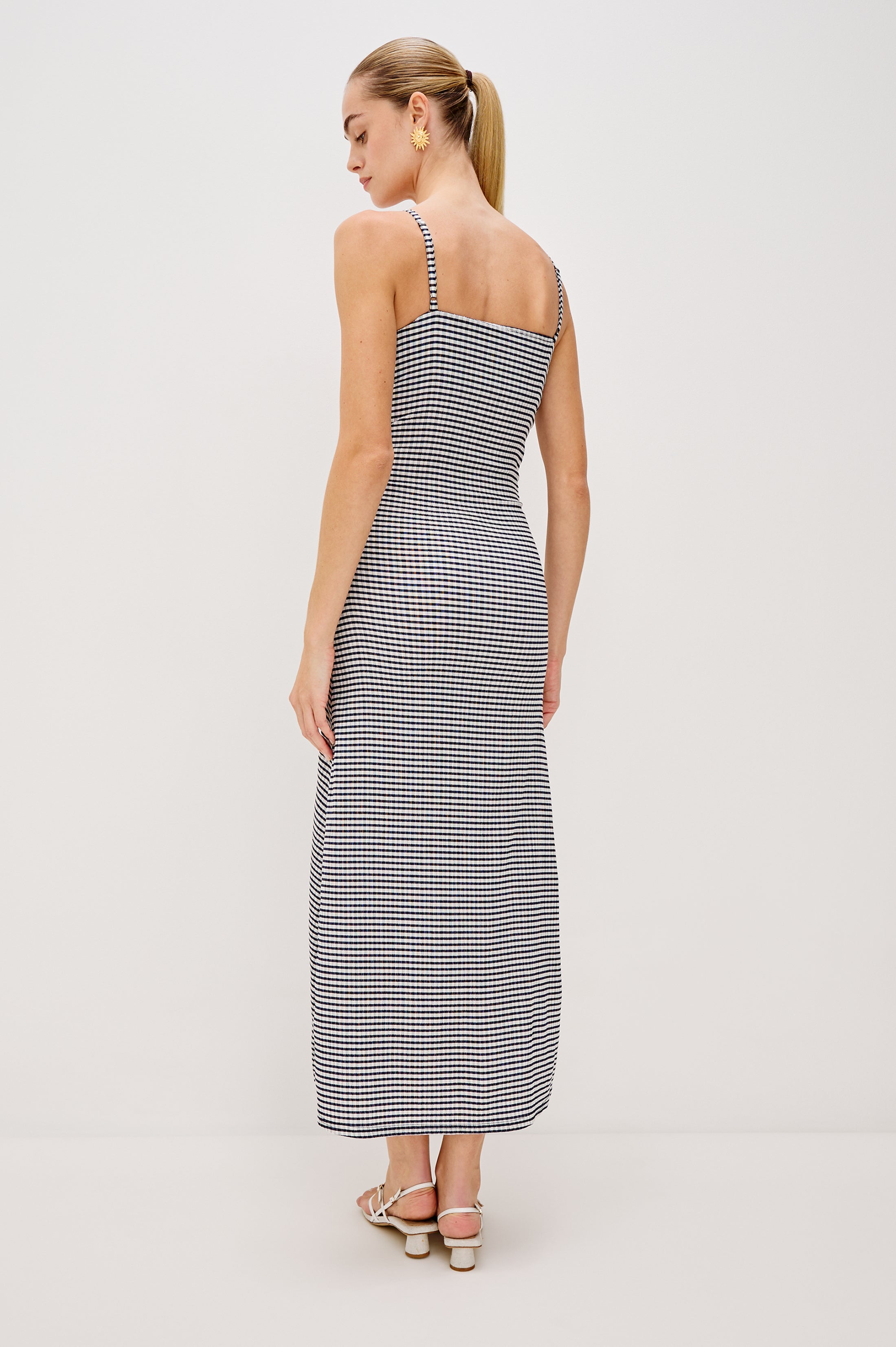 MARI DRESS - NAVY GINGHAM – Rails