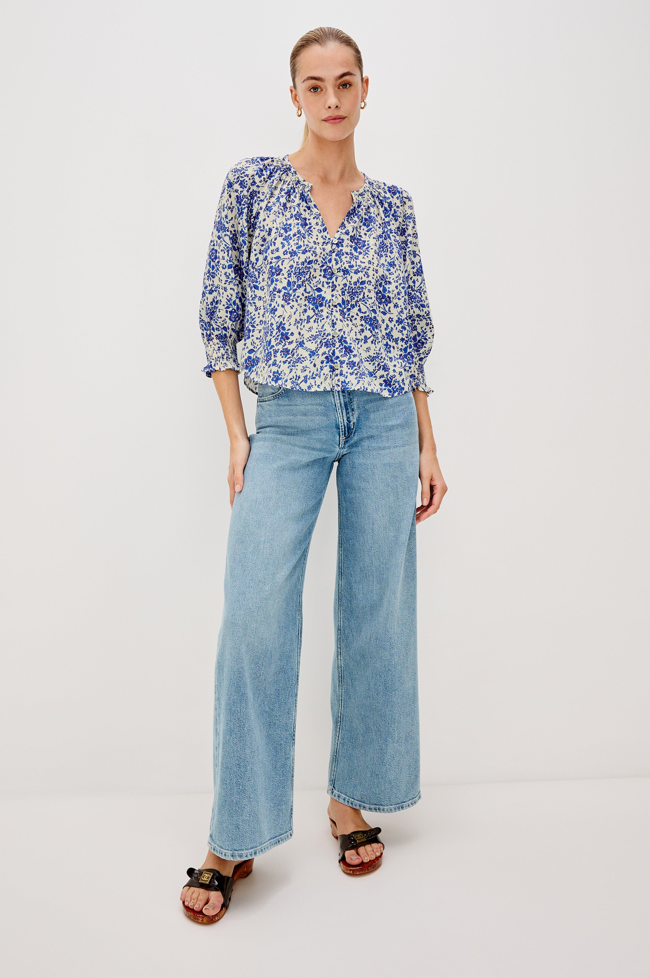 MARIAH TOP - BLUE MARGUERITE – Rails