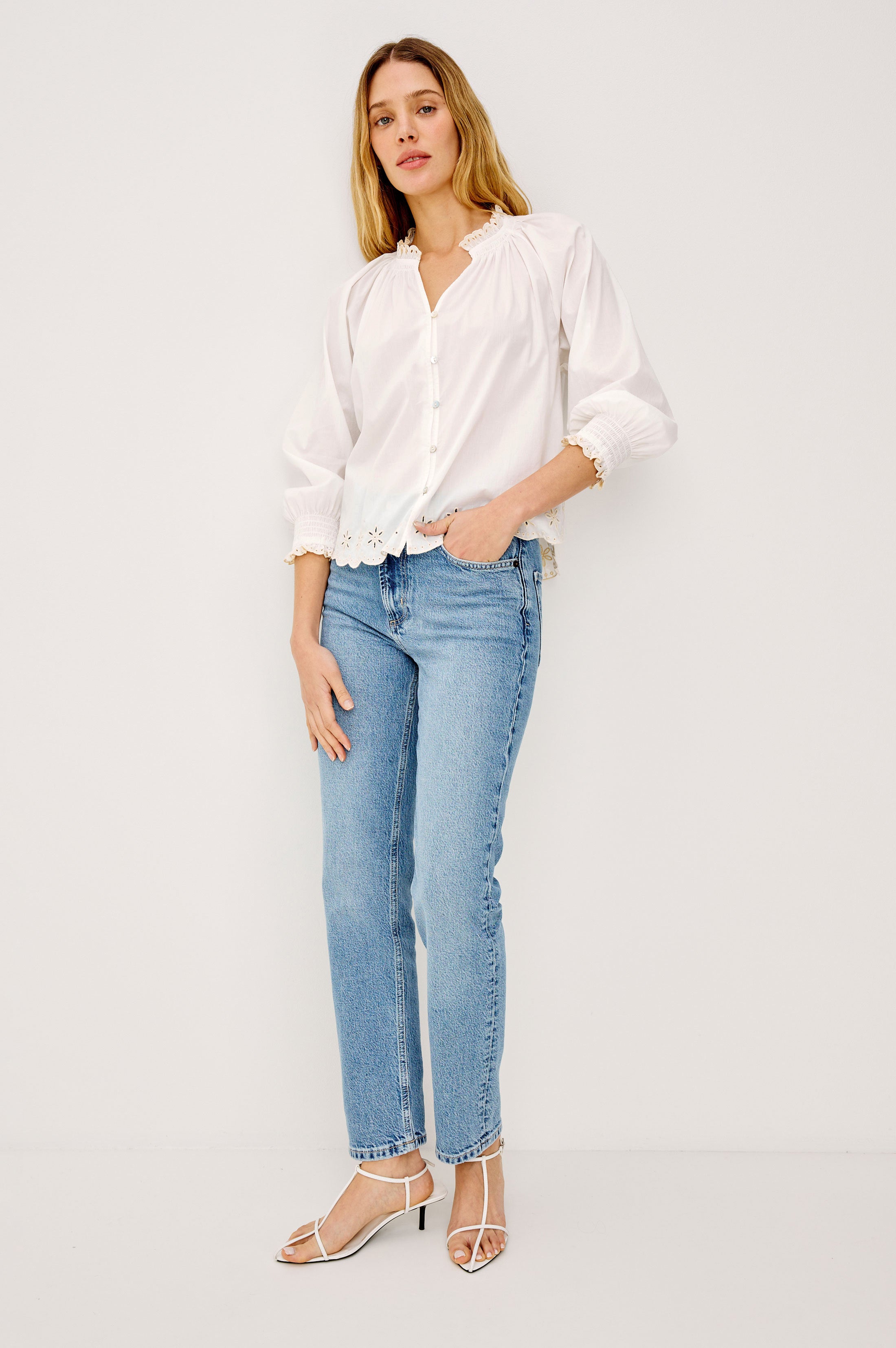 MARIAH SHIRT - OAT EMBROIDERY – Rails