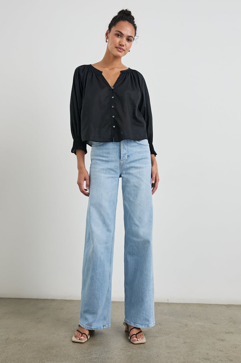 Mariah Top - Bluebell Stripe