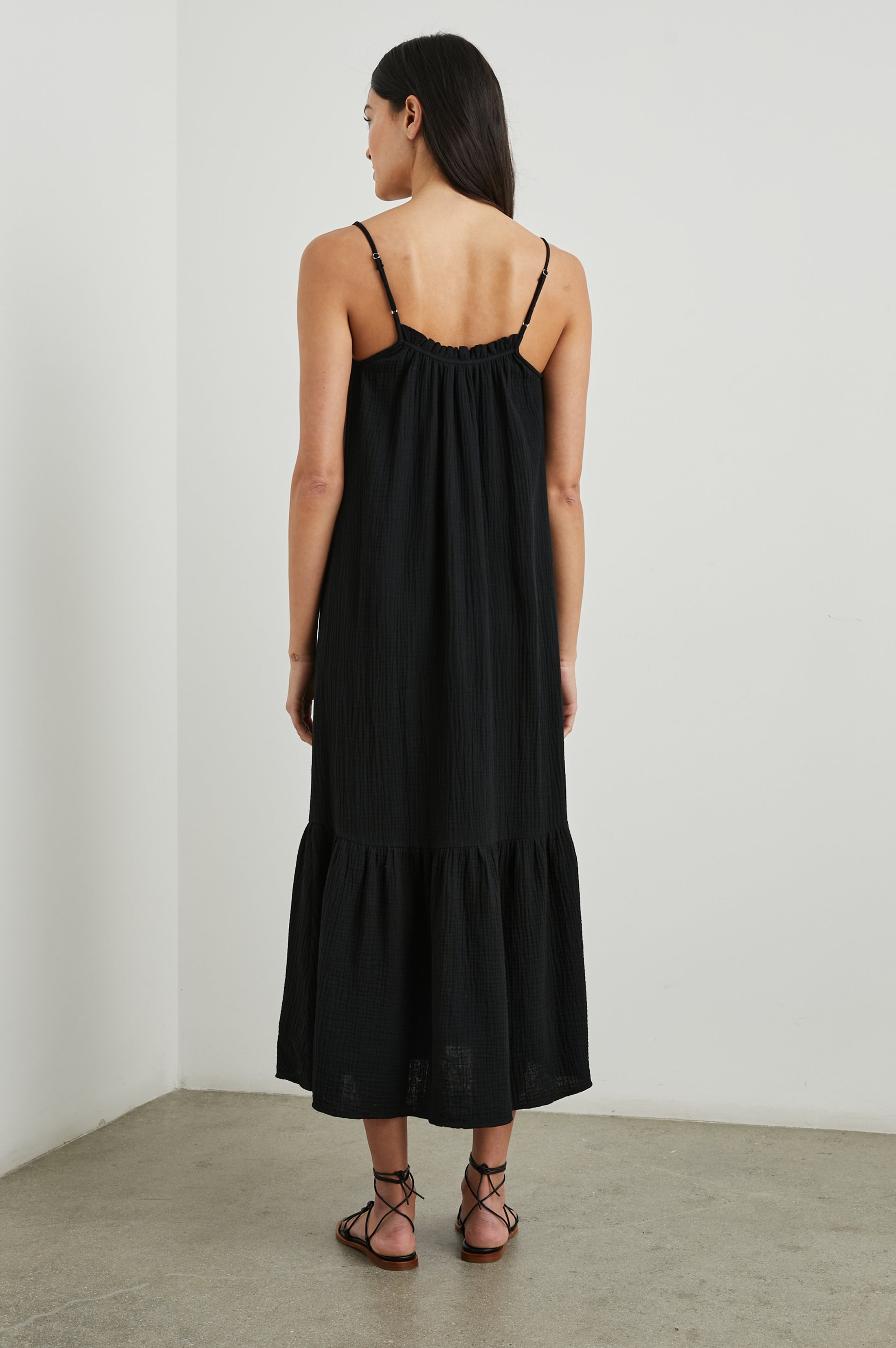 MARSEILLE DRESS - BLACK GAUZE – Rails