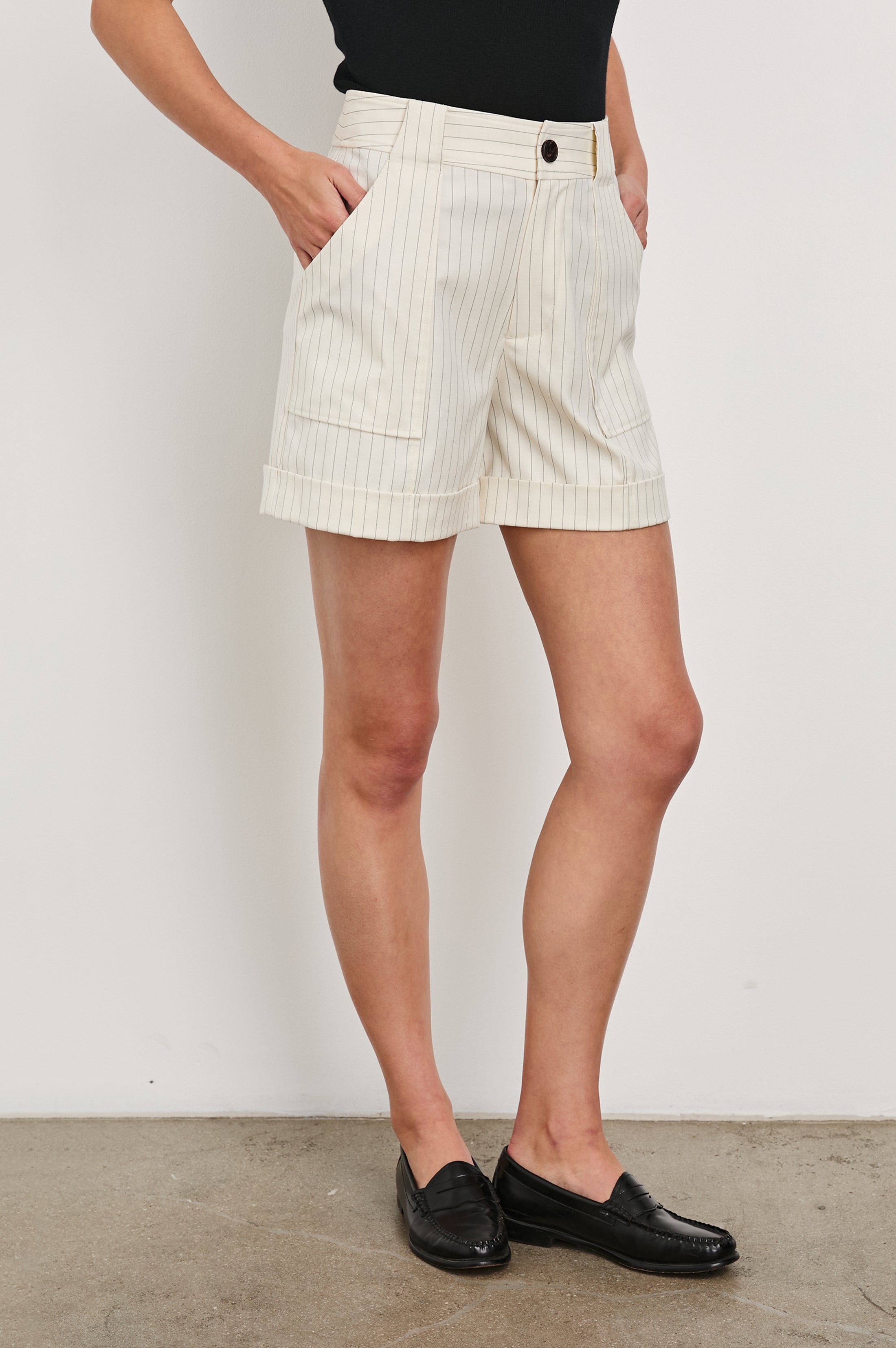 MARYAM SHORT - BIRCH PINSTRIPE – Rails