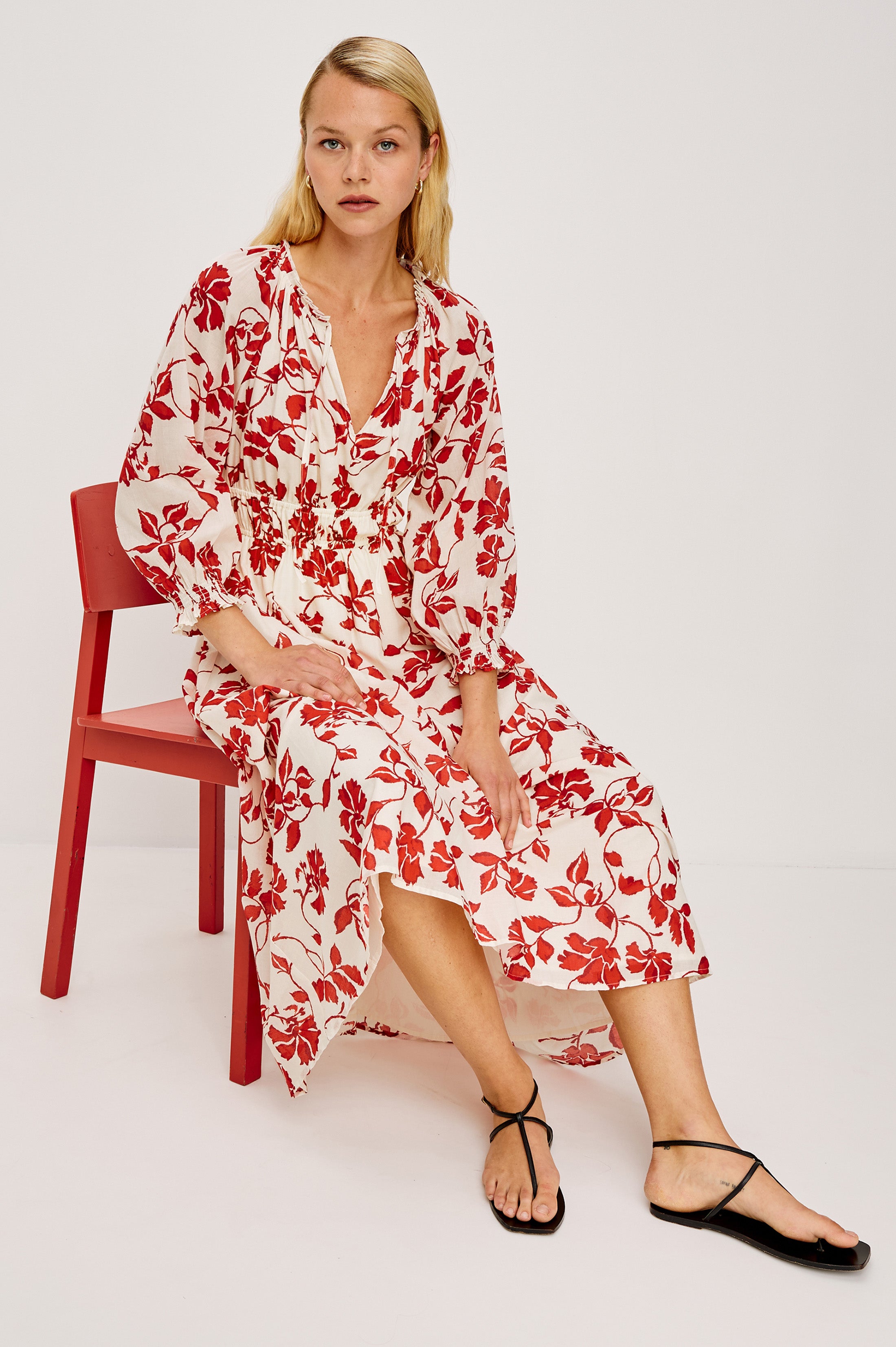 jasmine red dress Rails | Matia Dress - Red Jasmine | Premium Cotton | Size S