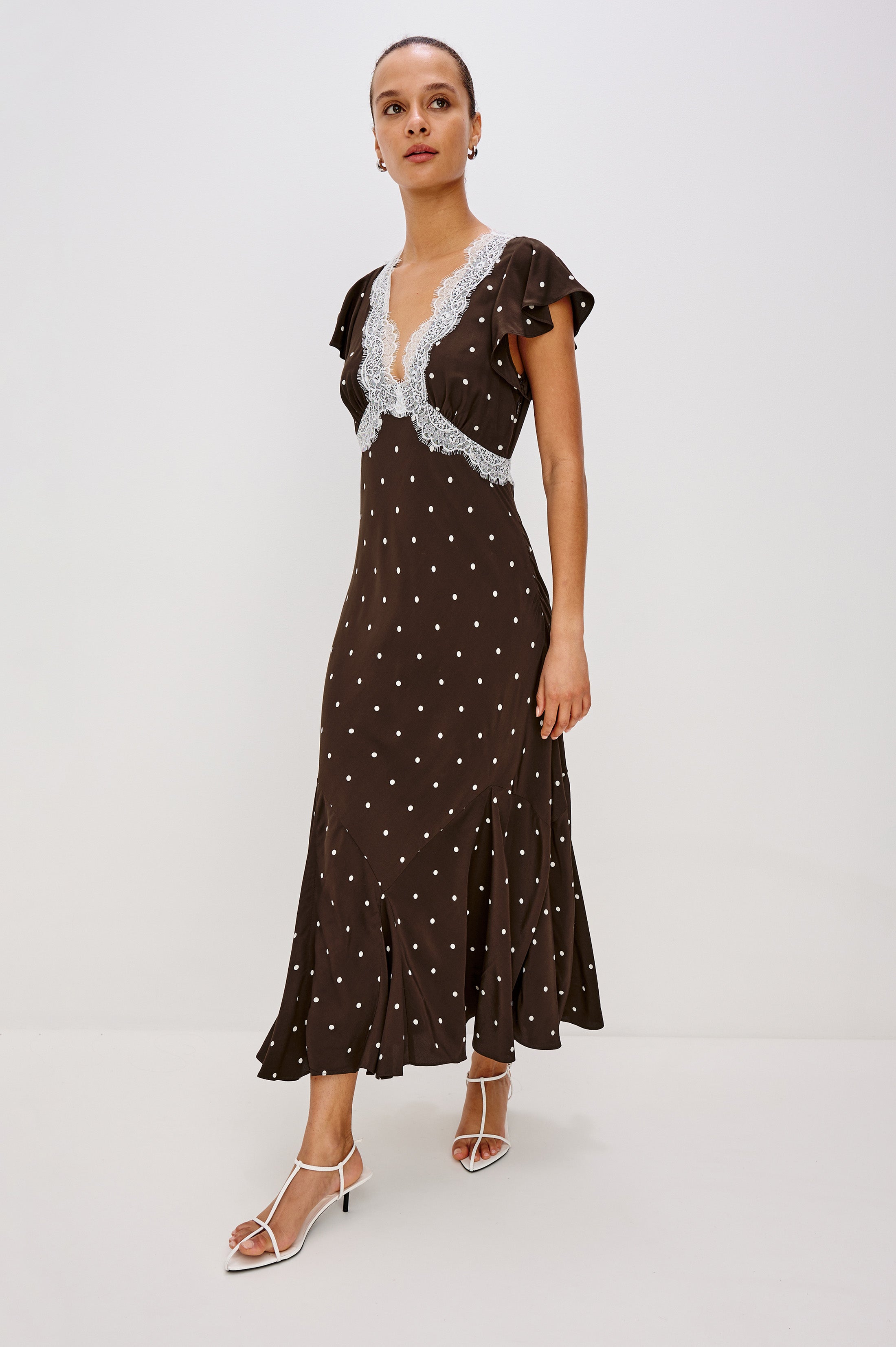 MATTIA DRESS - COCOA POLKA DOTS – Rails