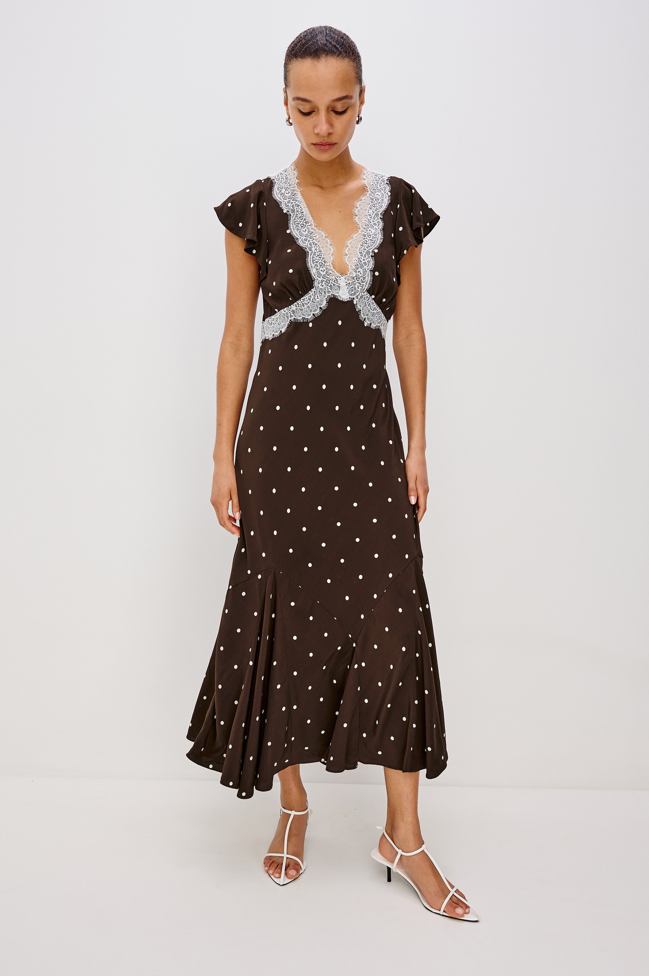 MATTIA DRESS - COCOA POLKA DOTS – Rails