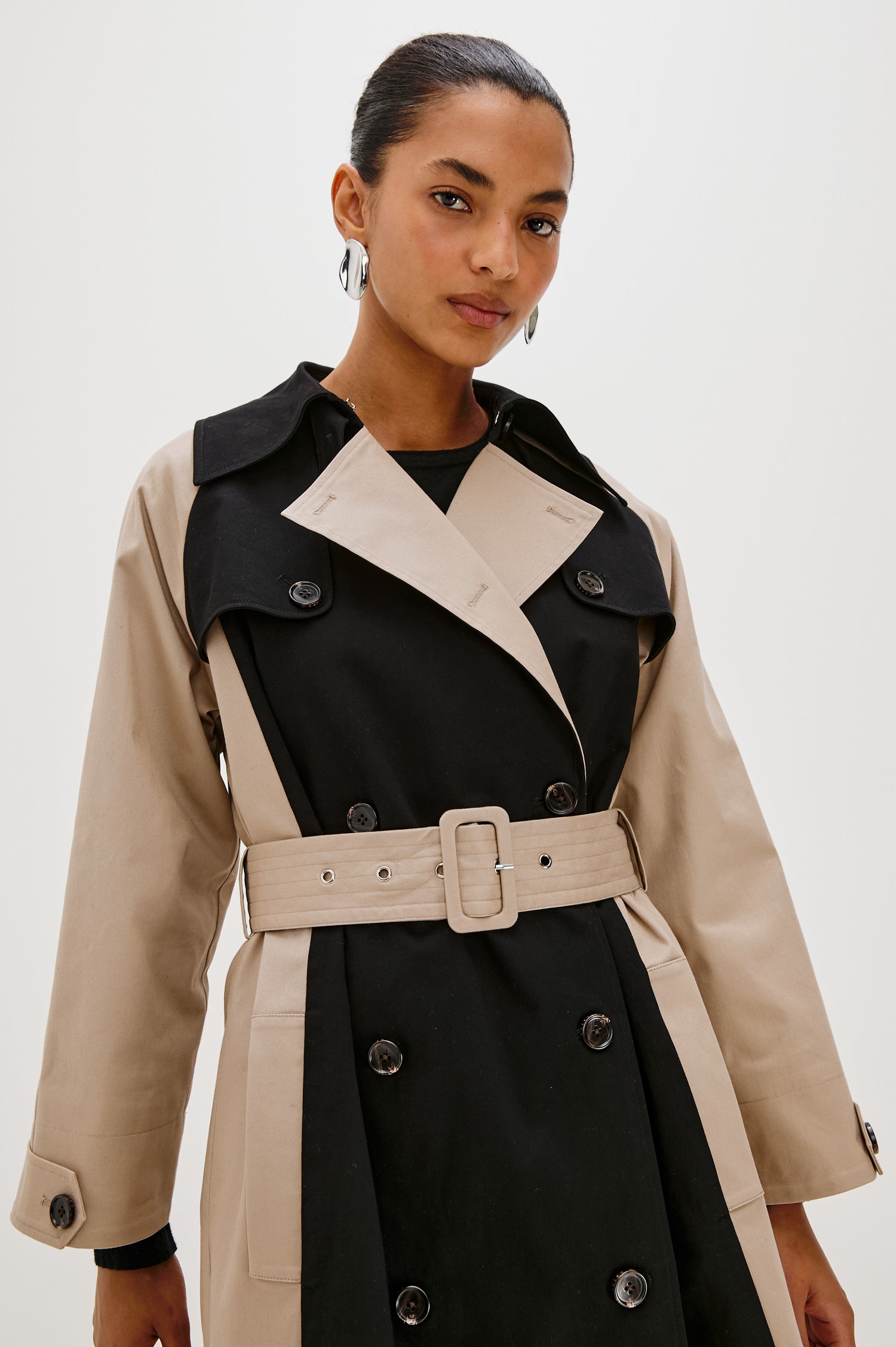 MAUD COAT - BLACK TAUPE