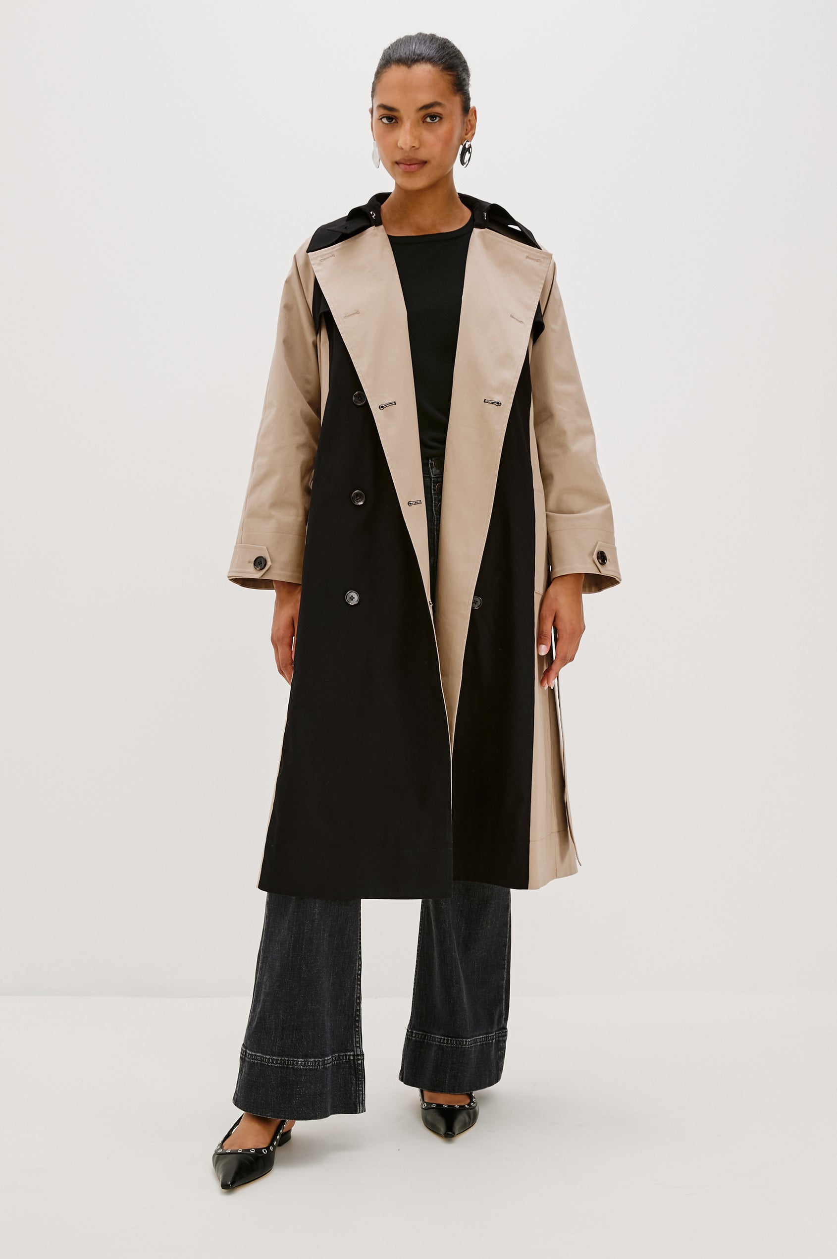 MAUD COAT - BLACK TAUPE