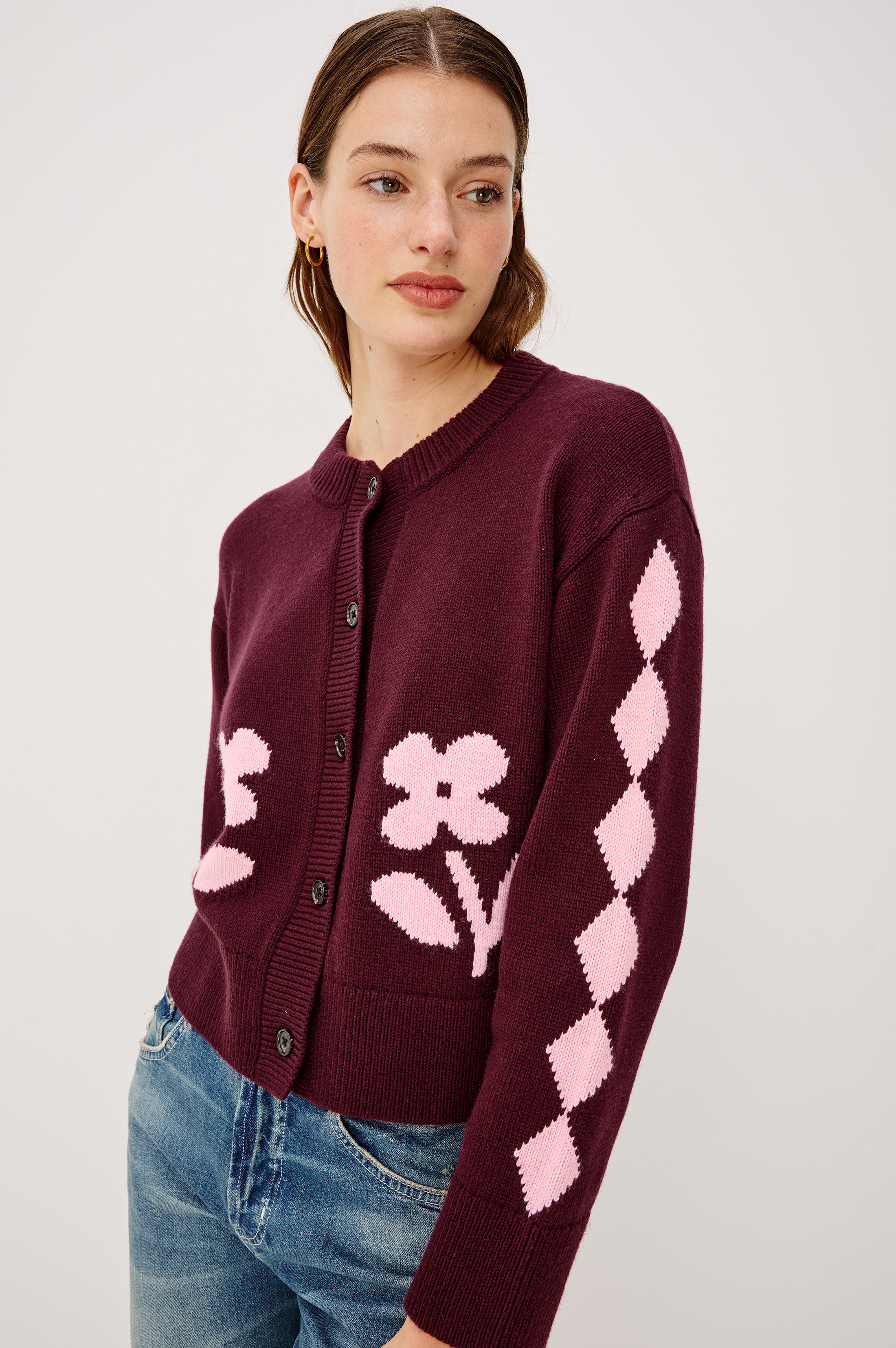 MAVIE CARDIGAN - GARNET DAISY – Rails MAVIE CARDIGAN - GARNET DAISY – Rails