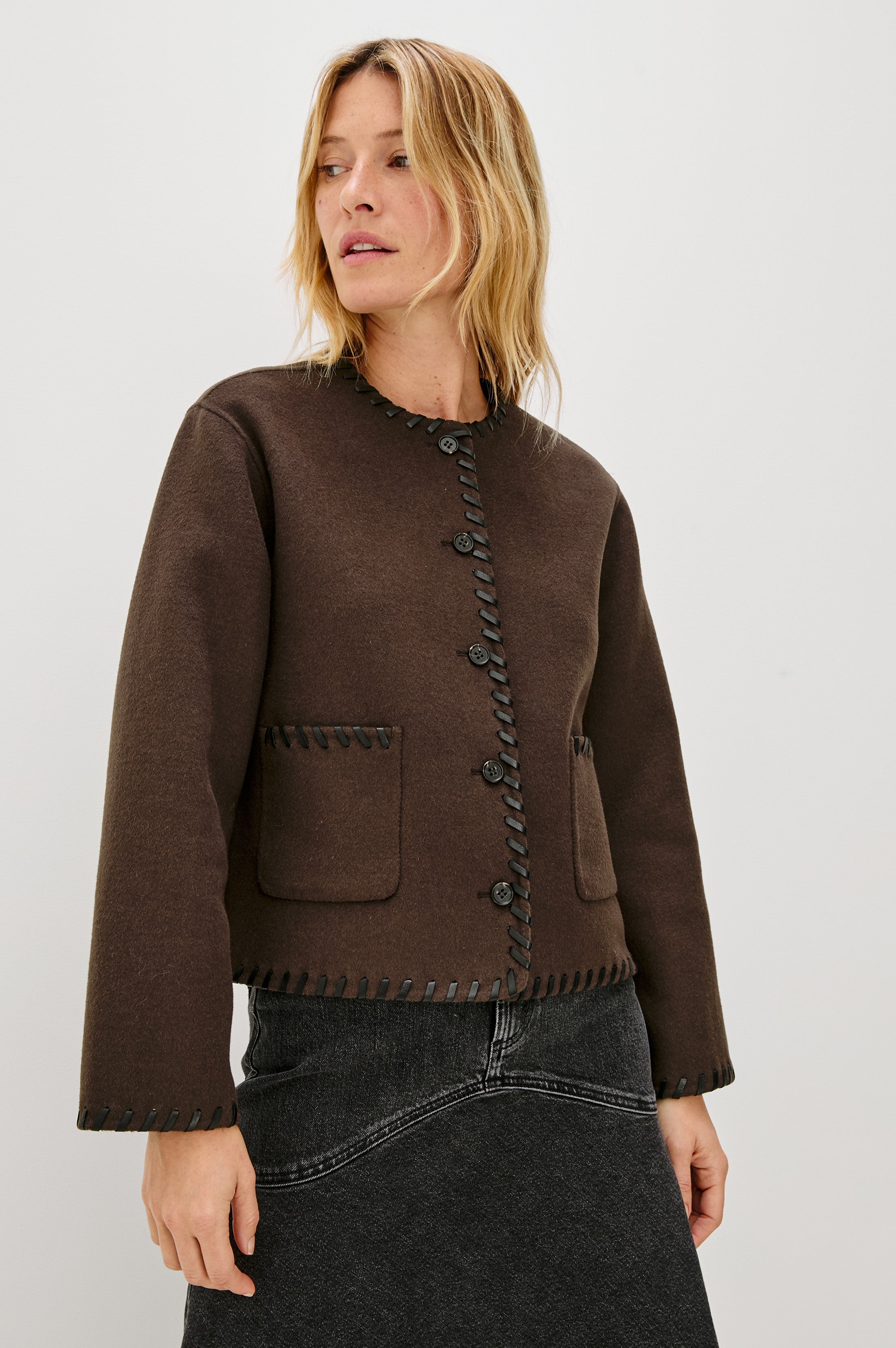 MELANIE JACKET - DARK BROWN – Rails