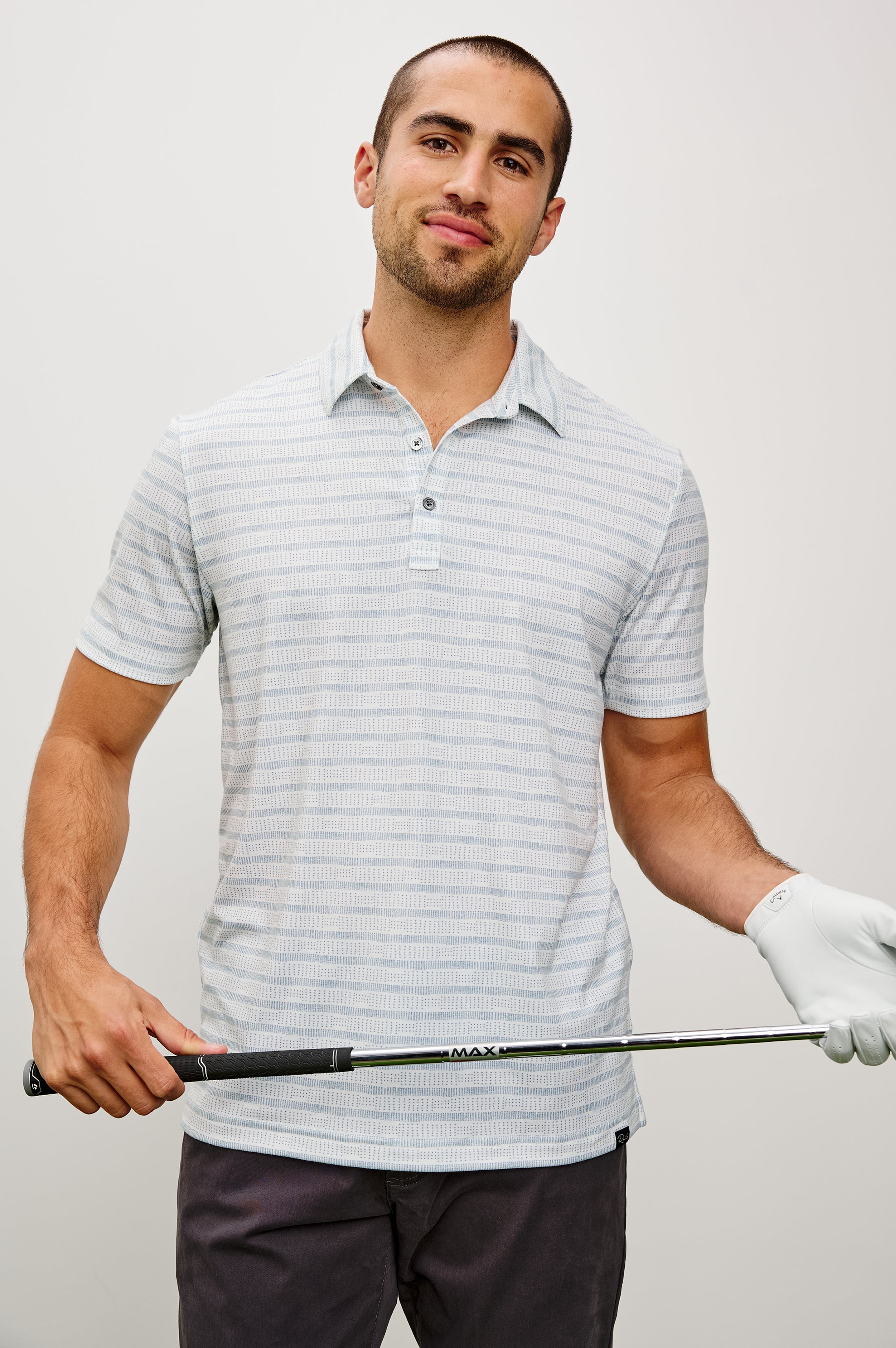 MERCED GOLF POLO SHIRT - SASHIKO BORDER WHITE – Rails