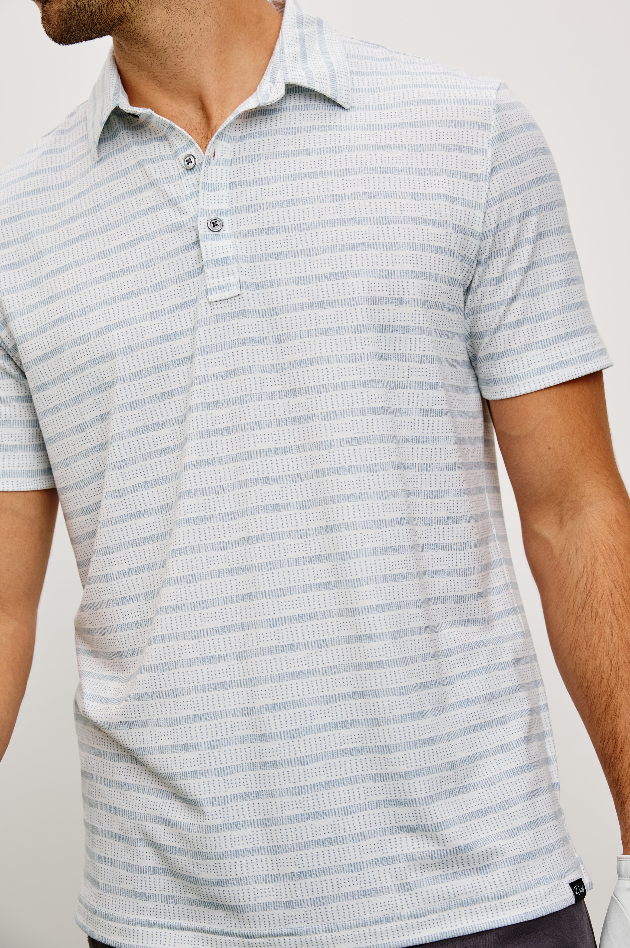MERCED GOLF POLO SHIRT - SASHIKO BORDER WHITE – Rails