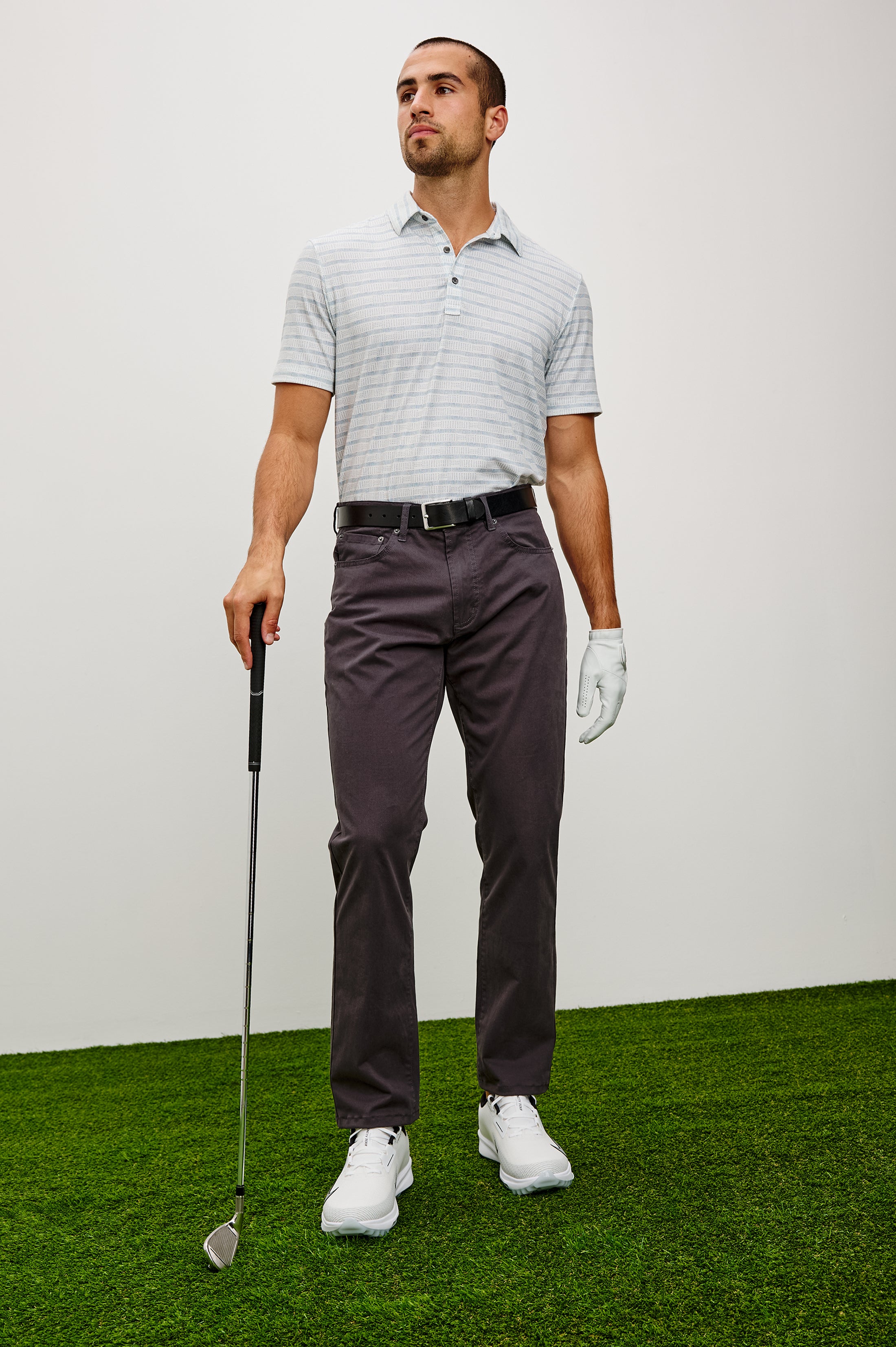 MERCED GOLF POLO SHIRT - SASHIKO BORDER WHITE – Rails