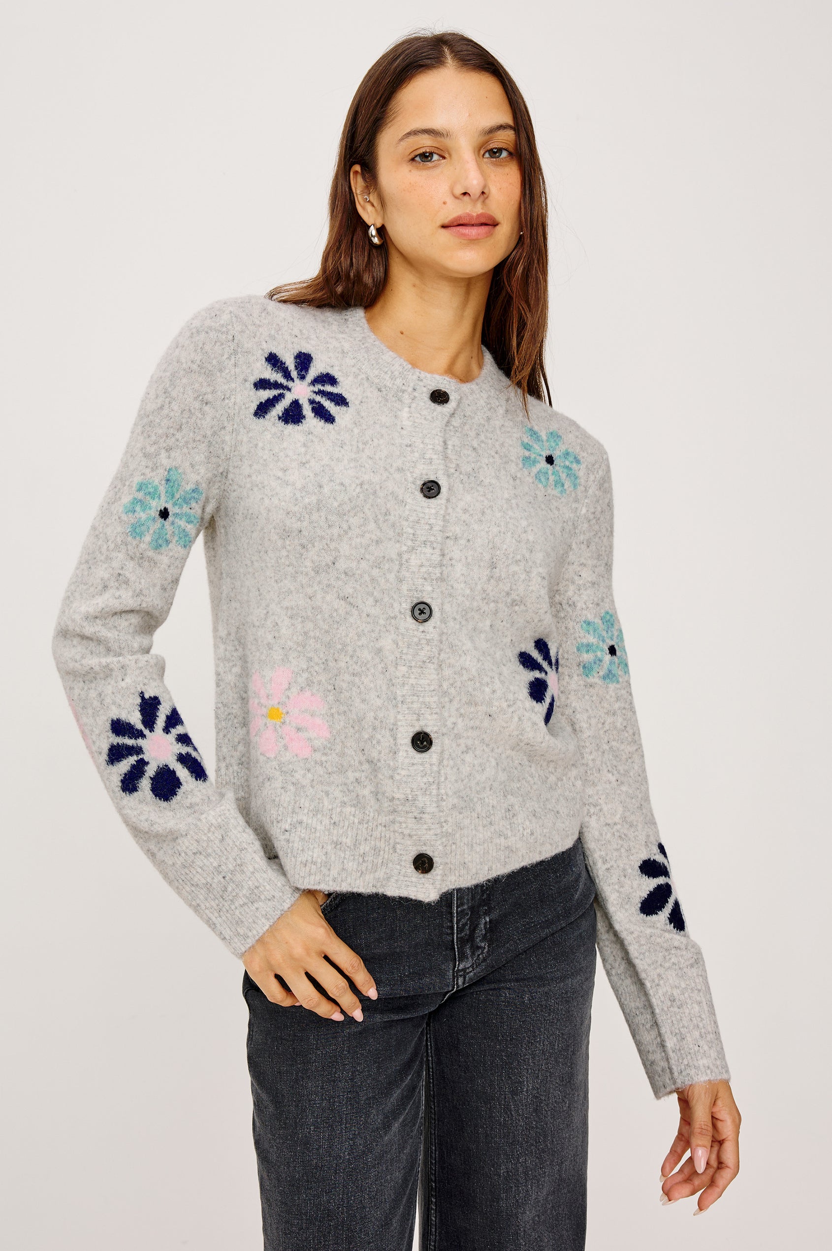 MILLIE CARDIGAN - GREY MULTI