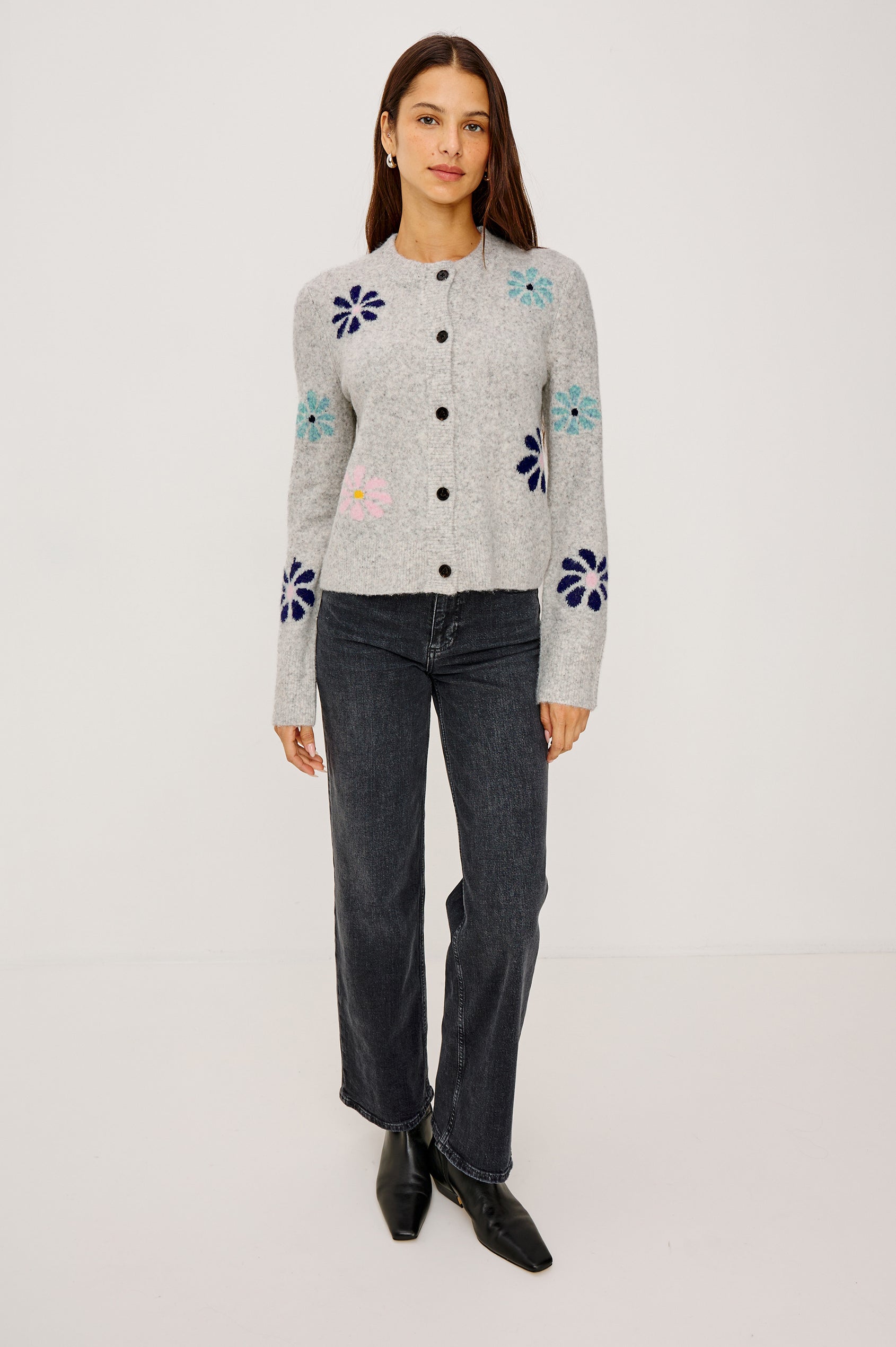 MILLIE CARDIGAN - GREY MULTI