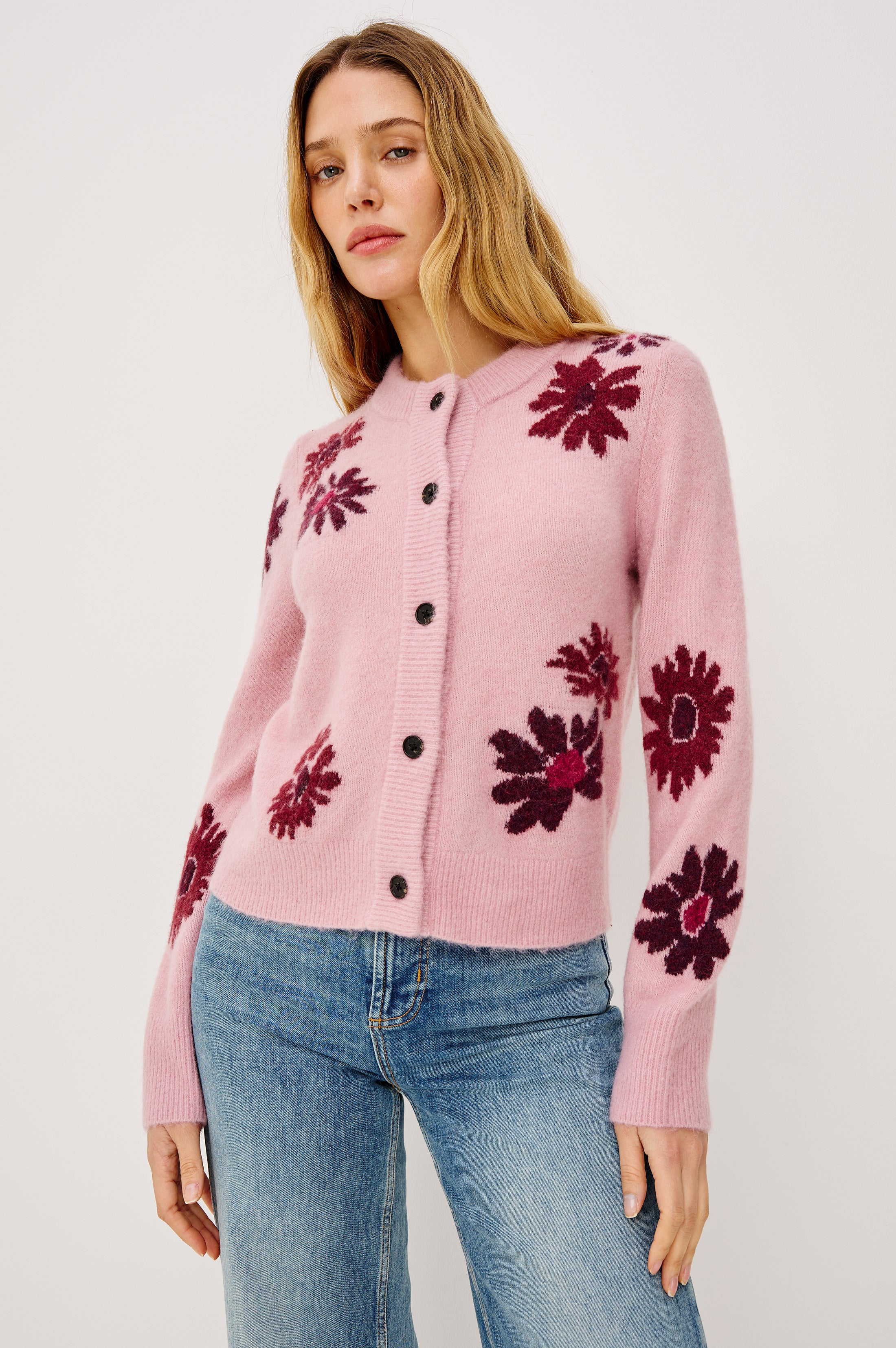 MILLIE CARDIGAN - MAGENTA DAISIES – Rails