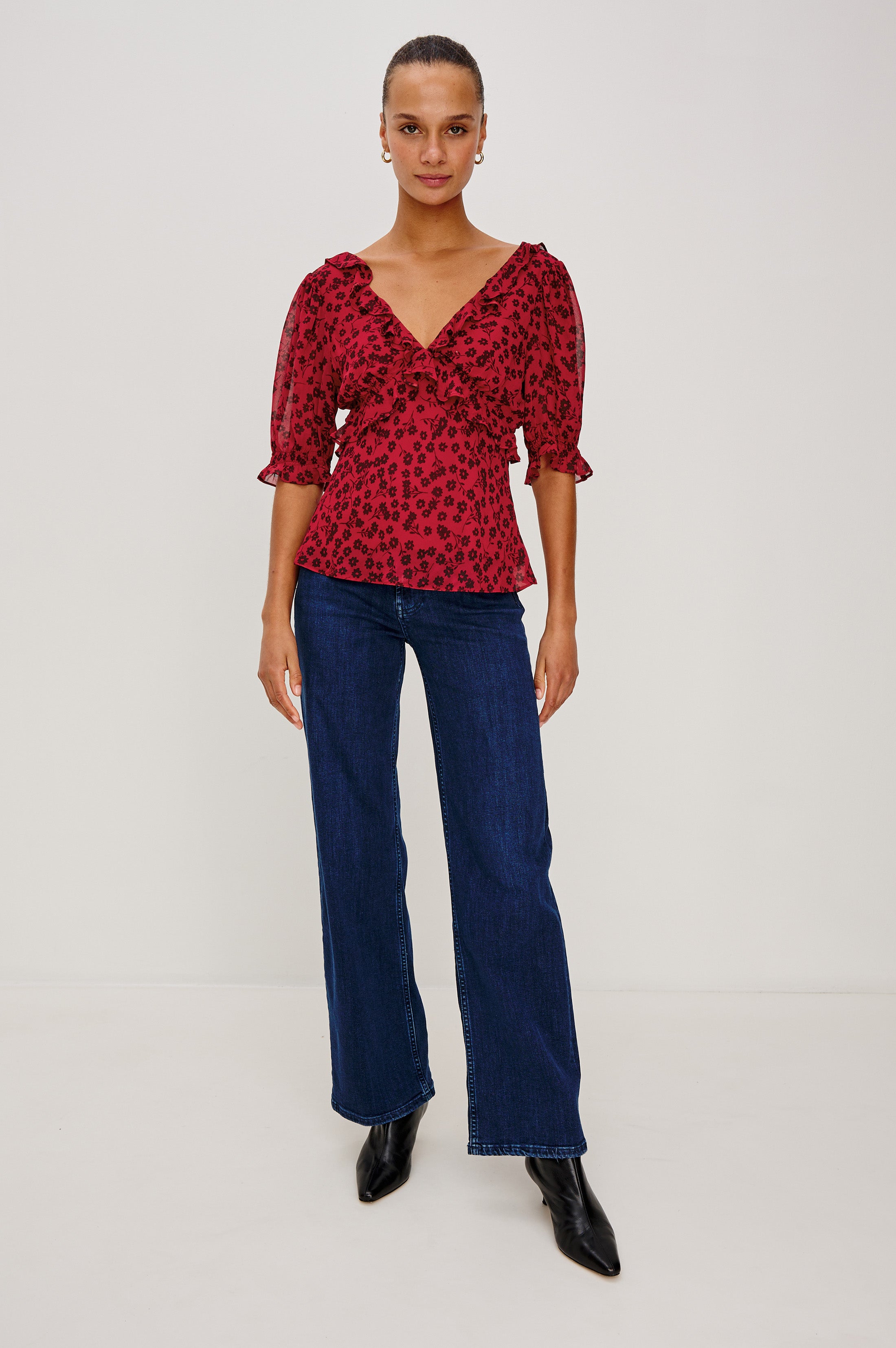 MIRAMAR TOP - CARMINE DAISIES – Rails