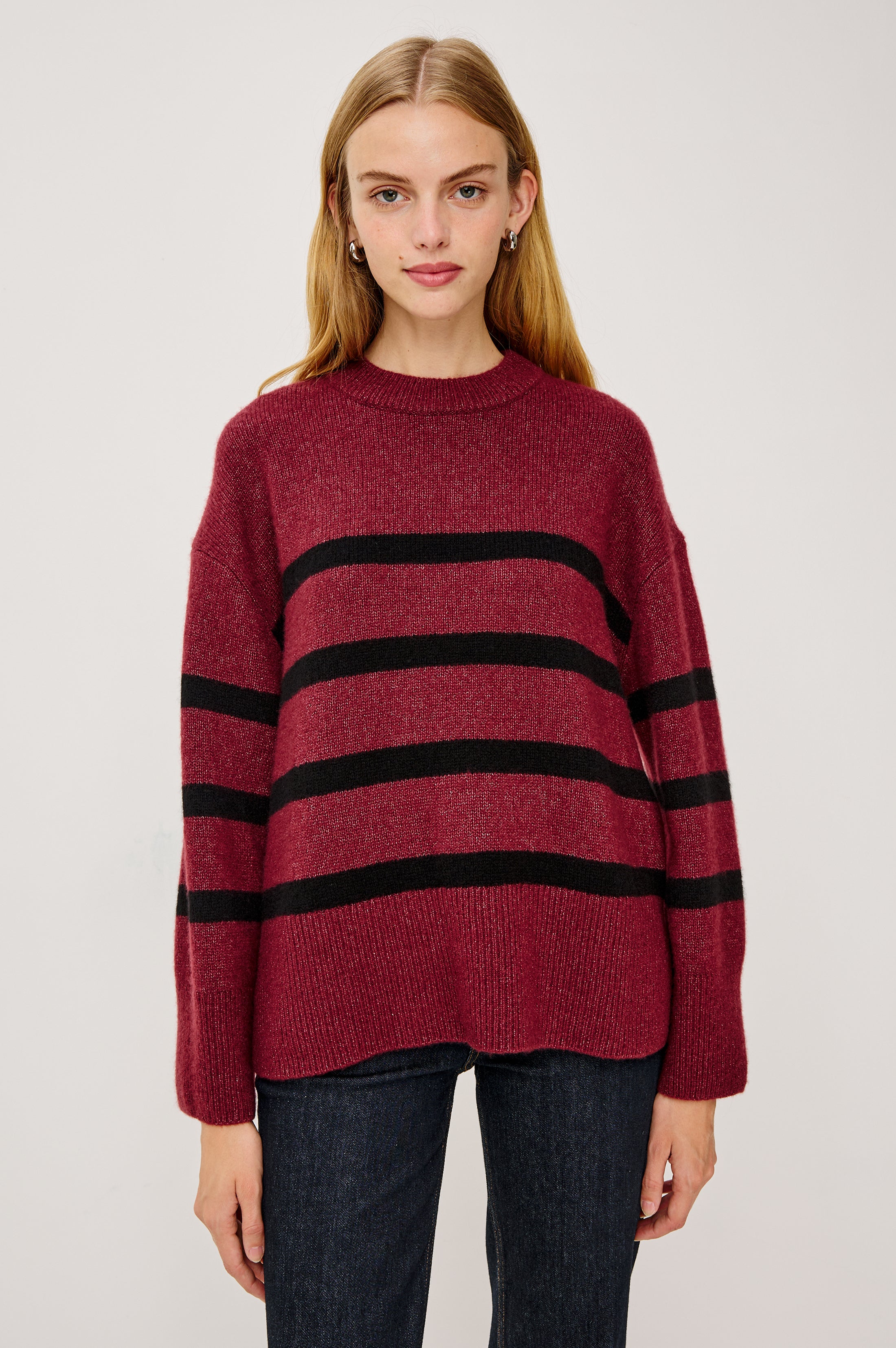 MIRANDA SWEATER - GARNET BLACK STRIPE – Rails