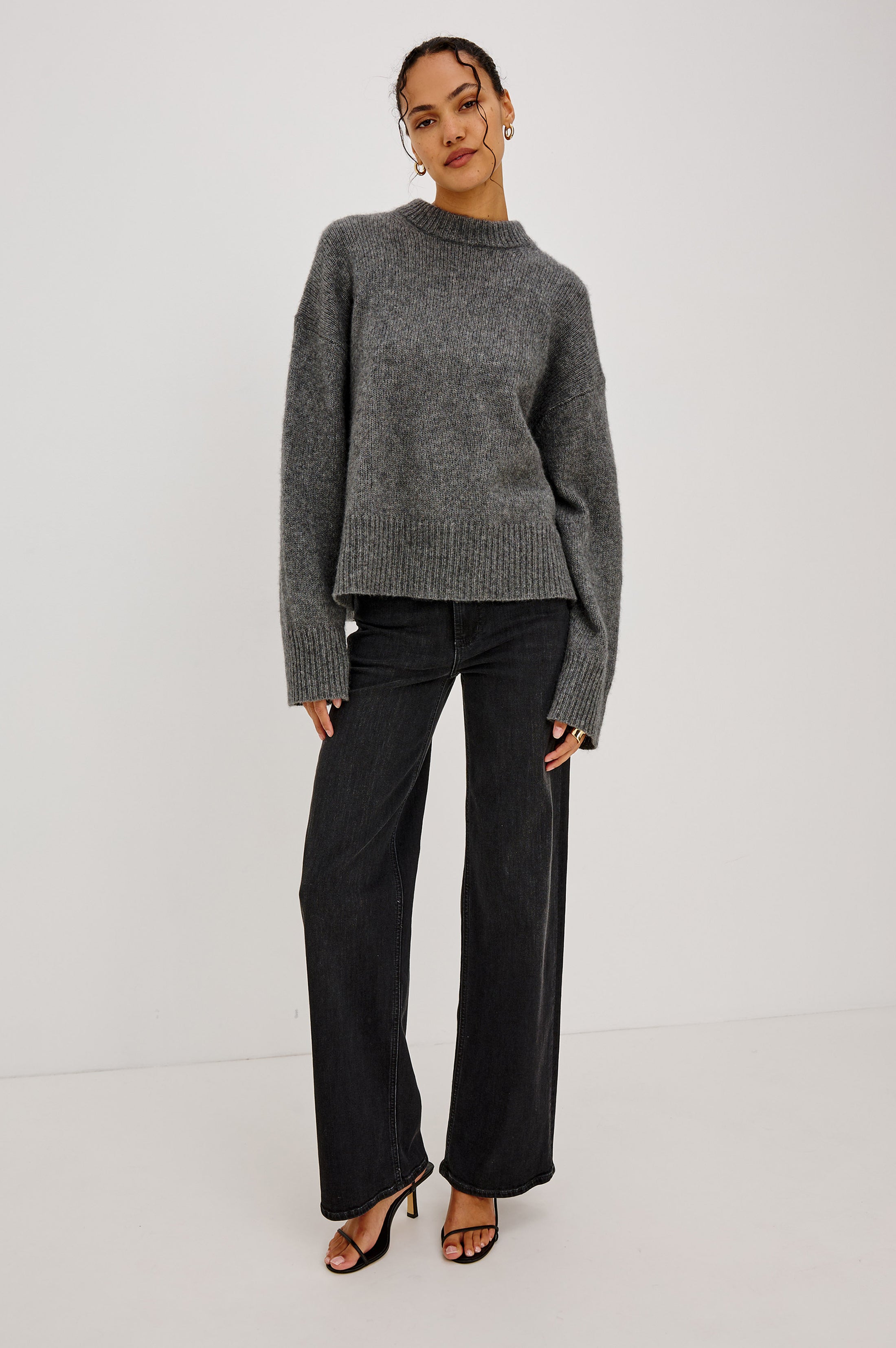 RRL グレー ニットセーター XL MIRANDA SWEATER - THUNDER – Rails