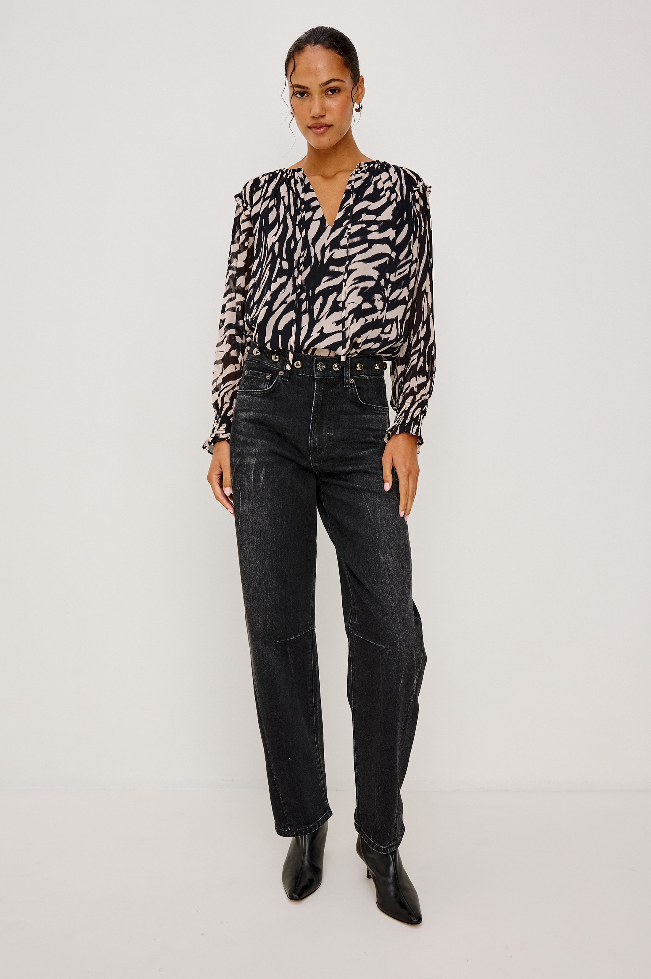 MIRNA TOP - IVORY TIGER STRIPE – Rails