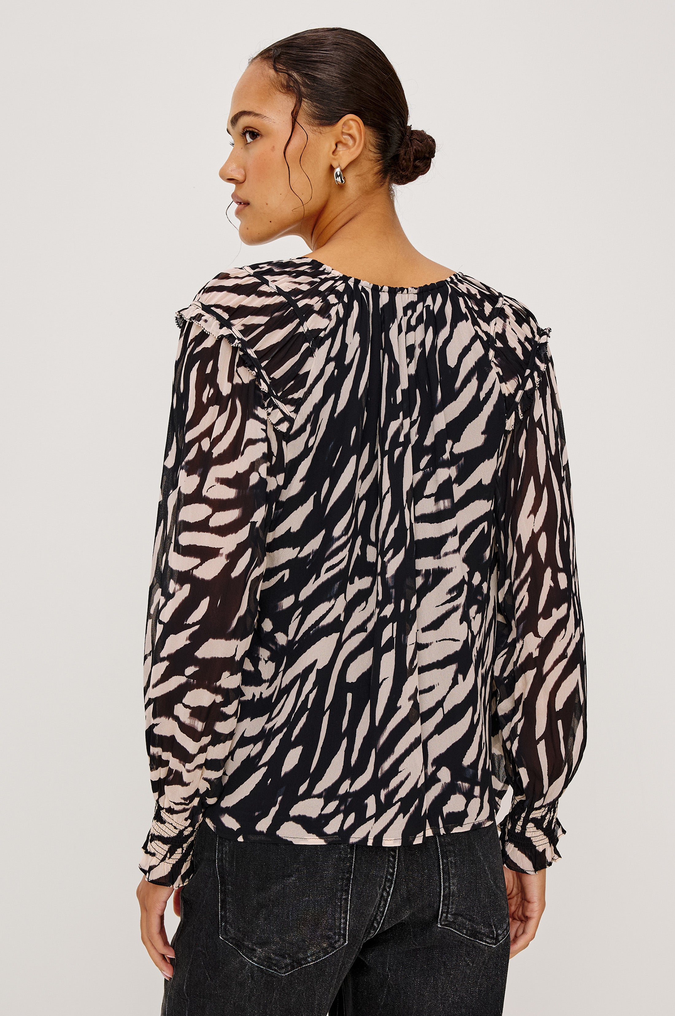 MIRNA TOP - IVORY TIGER STRIPE – Rails