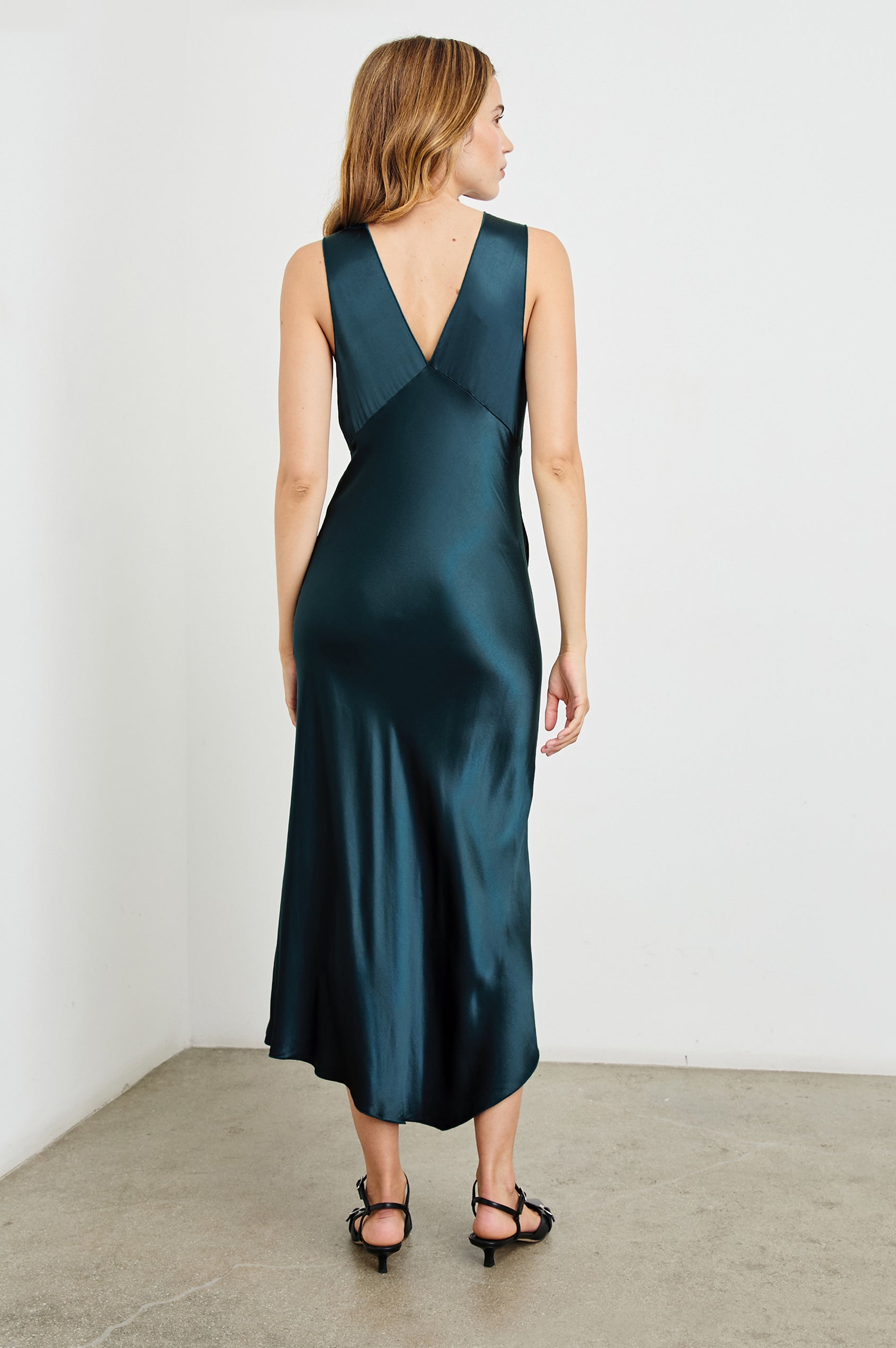 deep sea green dress Ulla Johnson Women's Tasneem Deep V Gown - Green