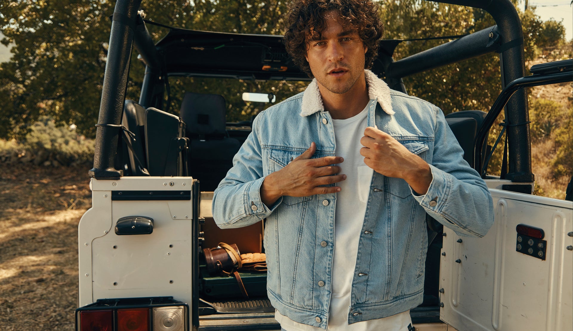 FRONT EDITORIAL IMAGE OF MODEL WEARING MCKINLEY JACKET