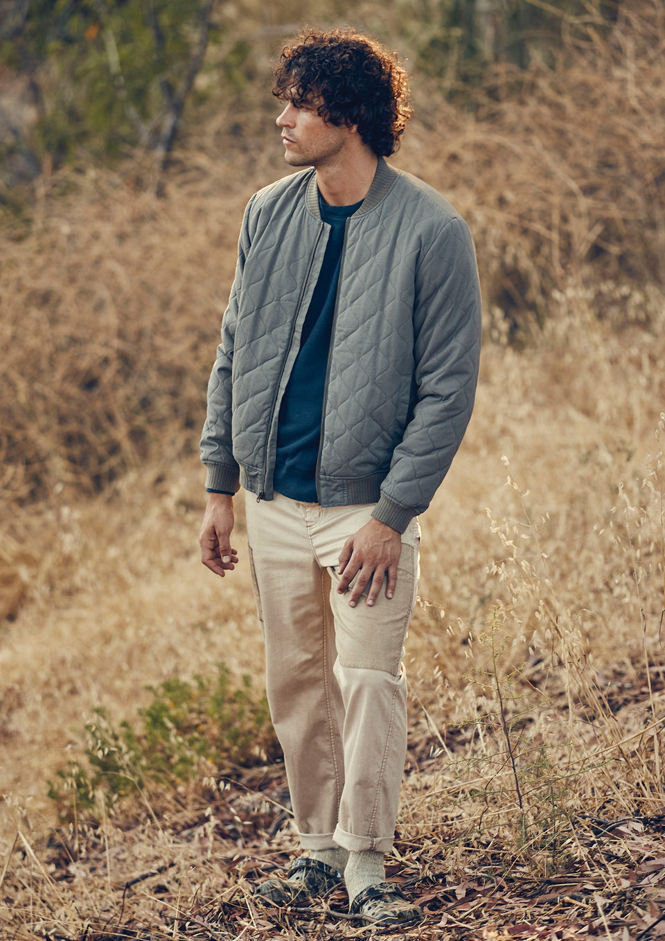 FULL BODY EDITORIAL IMAGE OF MODEL WEARING PENINSULA JACKET