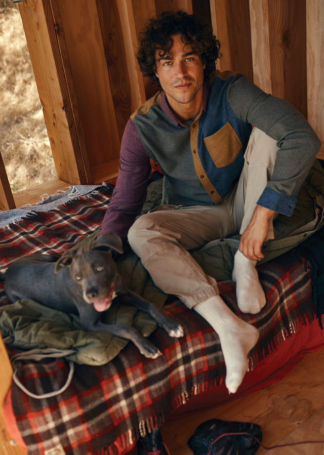 EDITORIAL IMAGE OF MODEL WEARING RUNSON SHIRT