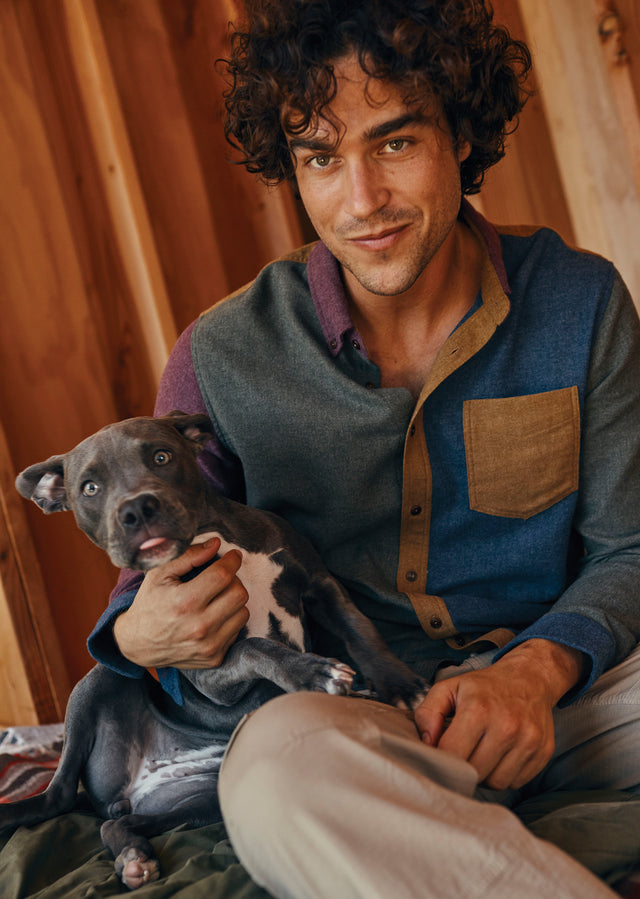 EDITORIAL IMAGE OF MODEL WEARING RUNSON SHIRT