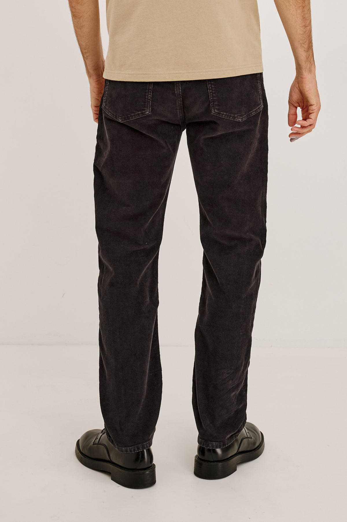 Nash Jean Straight Leg in Rigid Denim With Vintage-Inspired Button Fly and 5-Pocket Styling in Phantom Colorway - Lower Body Back View Featured on Model