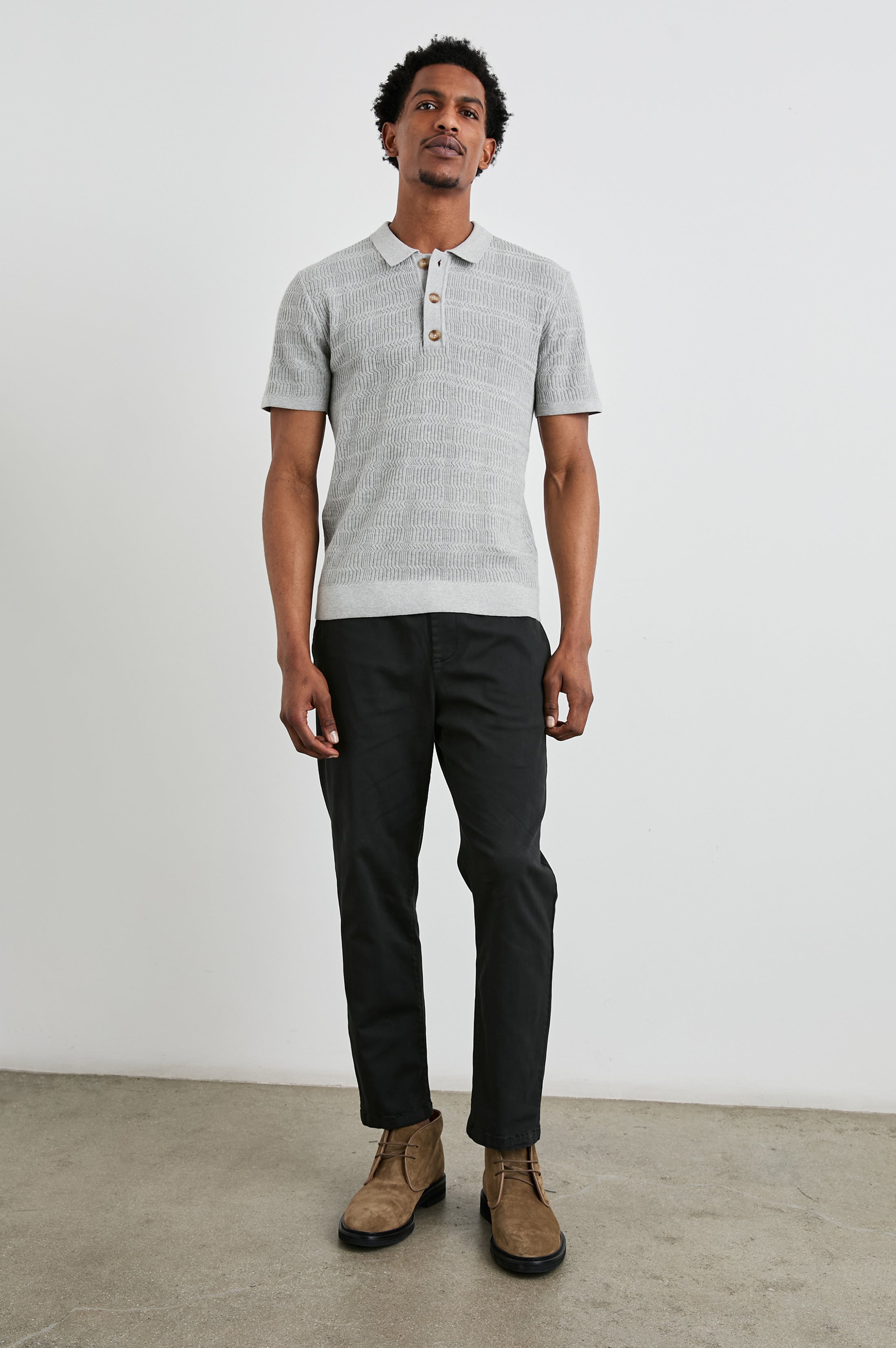 NATHAN POLO SHIRT - CONCRETE MELANGE – Rails