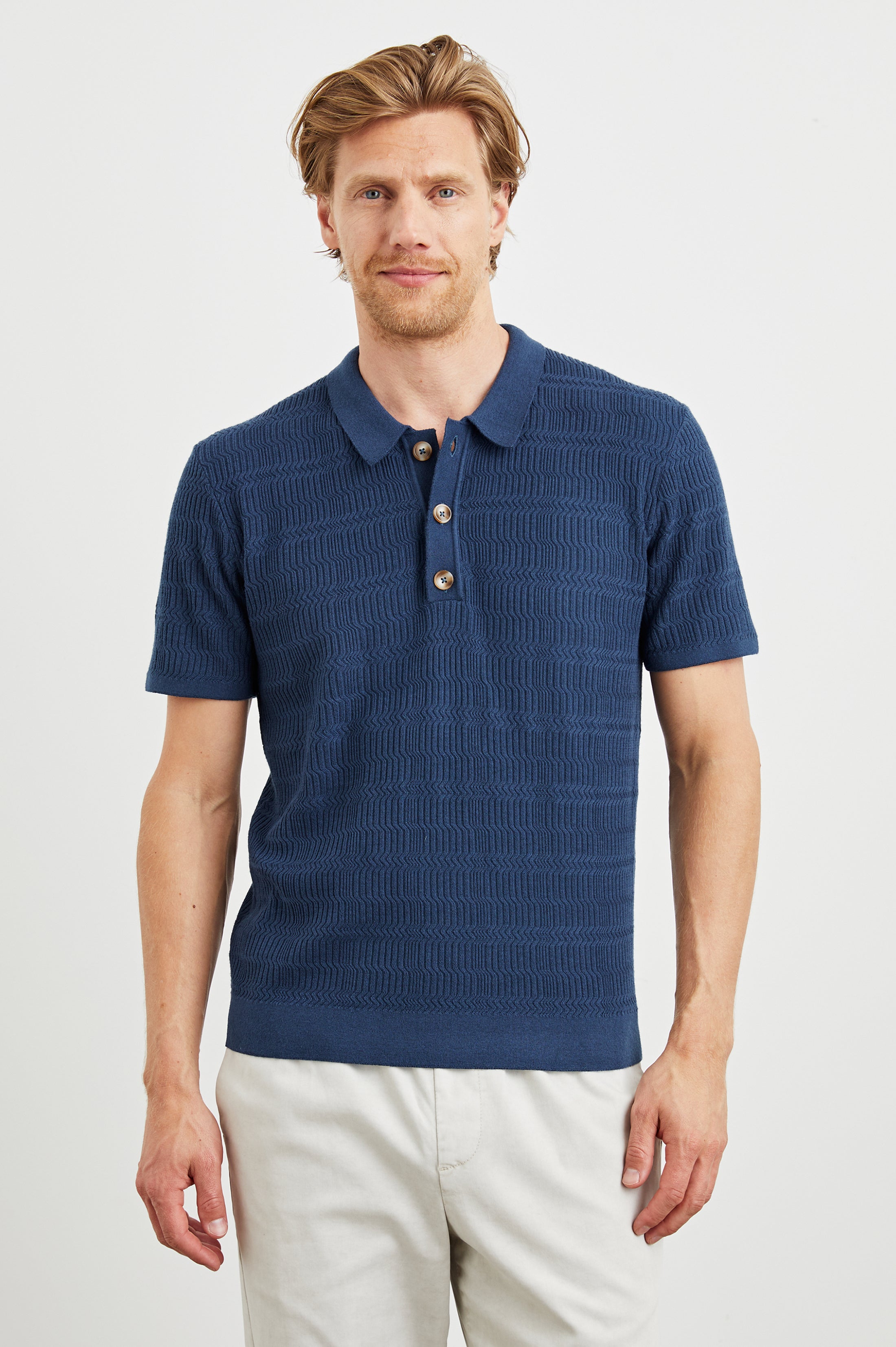 NATHAN POLO SHIRT - PETERSON BLUE – Rails