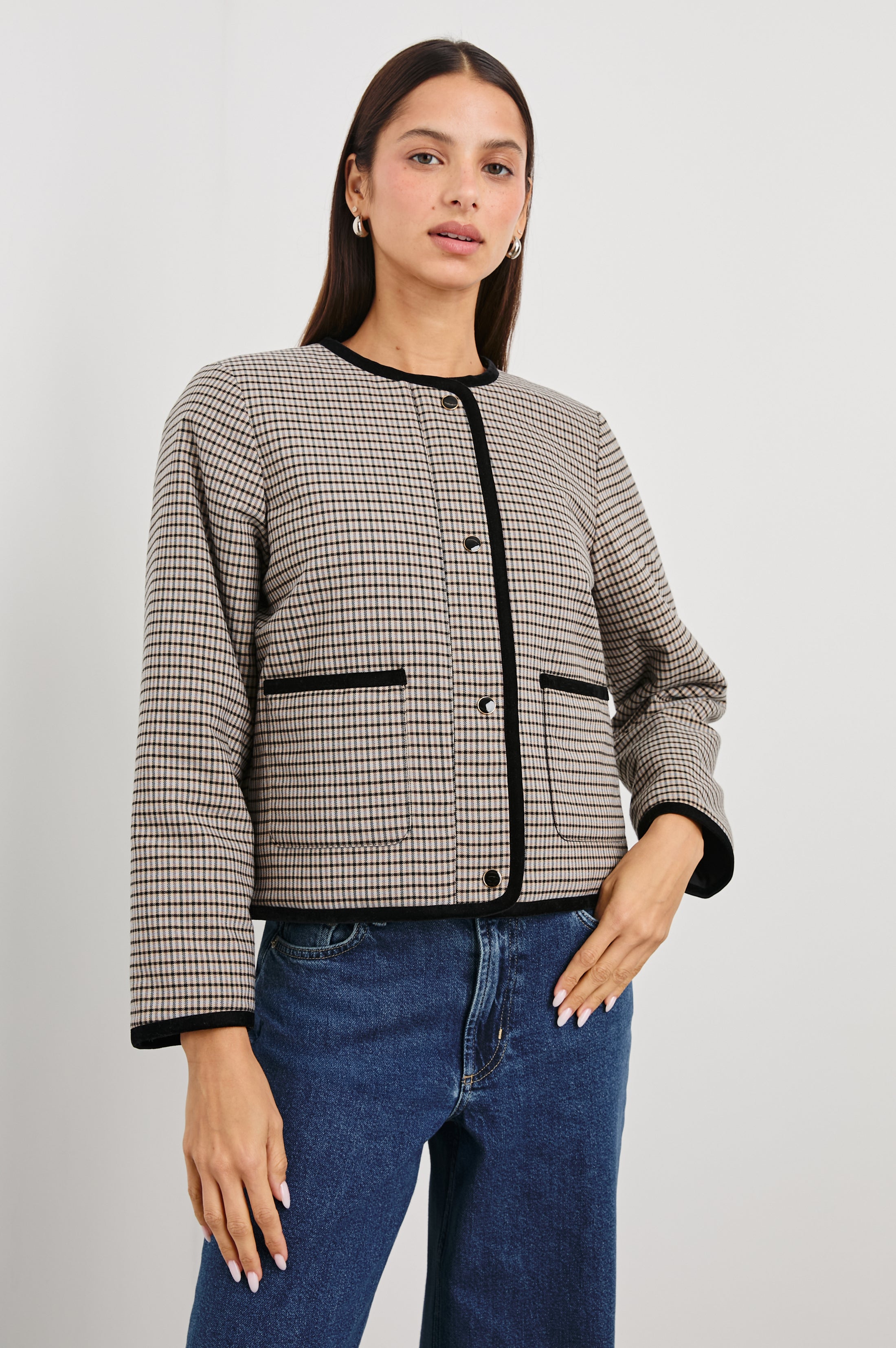 NOTA JACKET - ICE TAUPE MINI CHECK – Rails