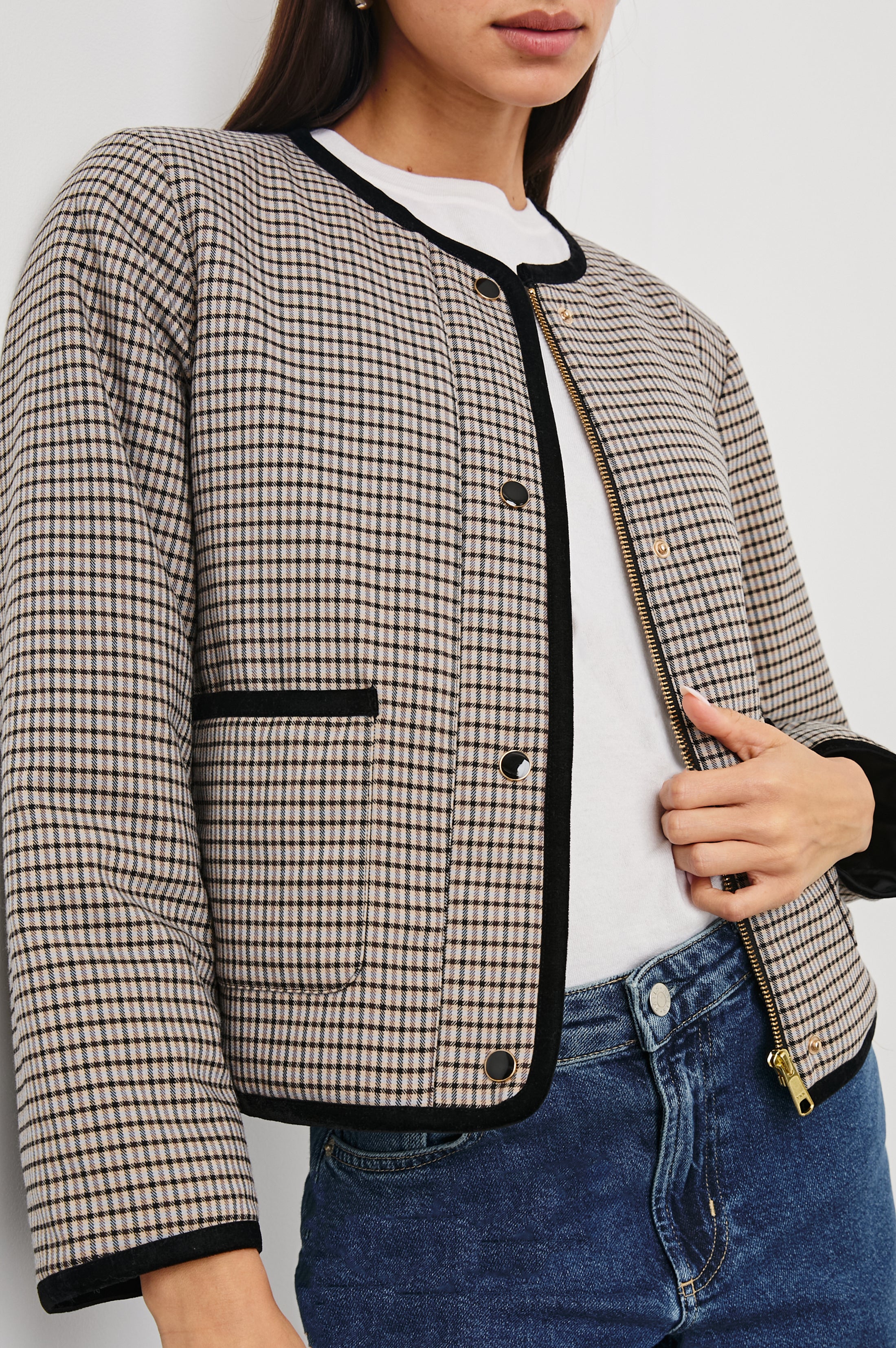 NOTA JACKET - ICE TAUPE MINI CHECK – Rails