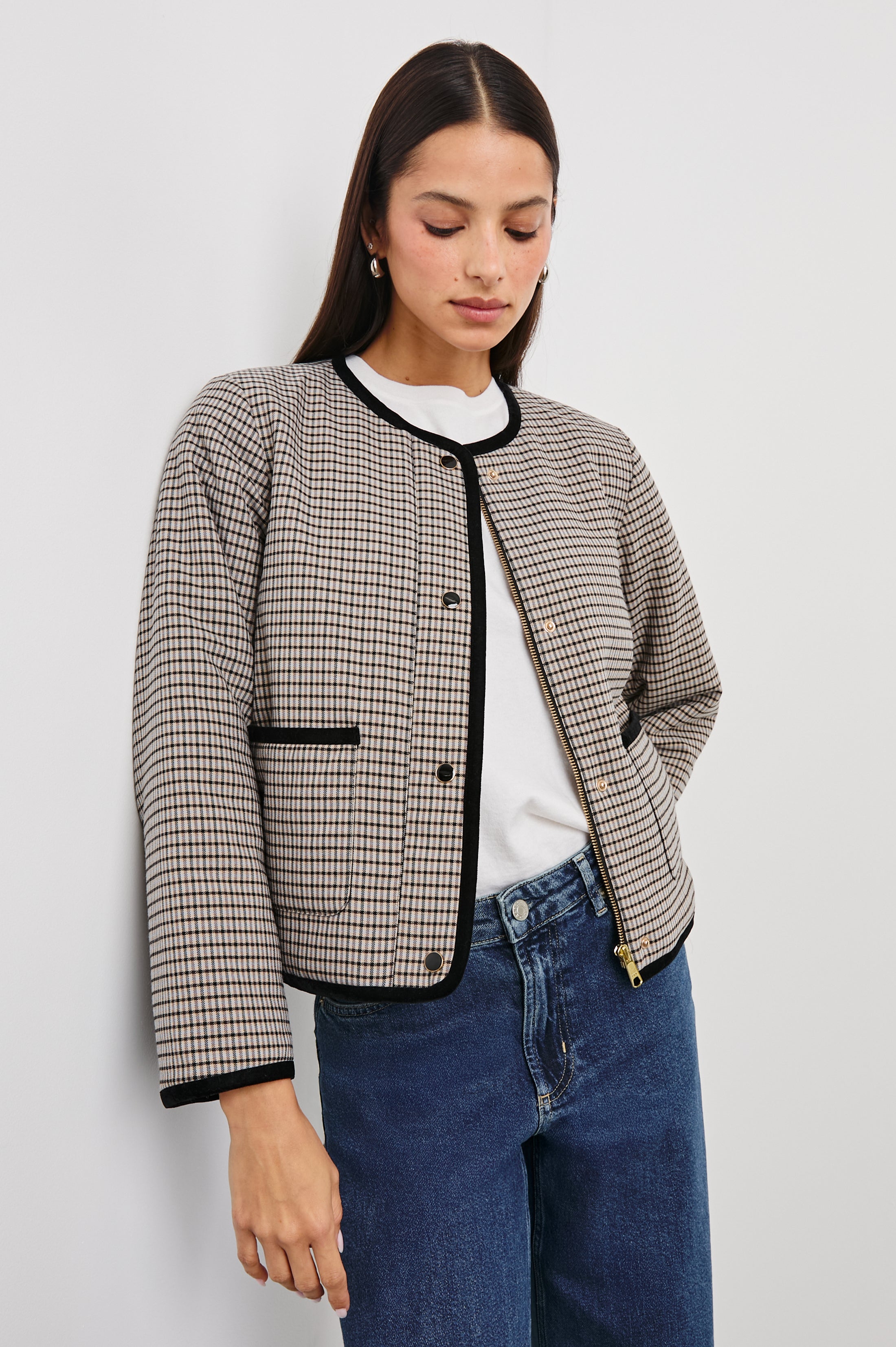 NOTA JACKET - ICE TAUPE MINI CHECK – Rails