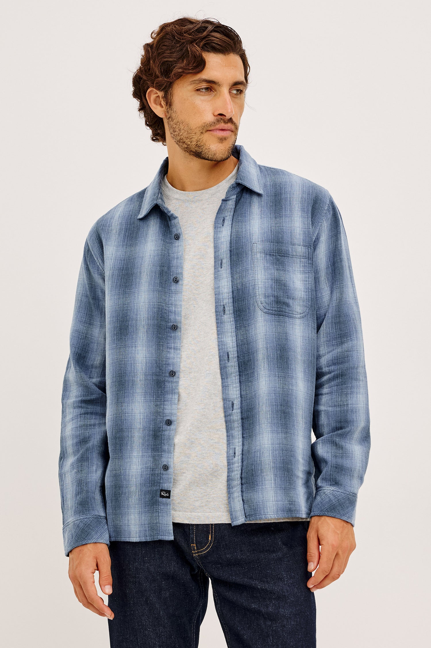 rails dress shirt Railroadstripe / L DETAILS The Cito is a relaxed button Rails | Fielder Shirt -