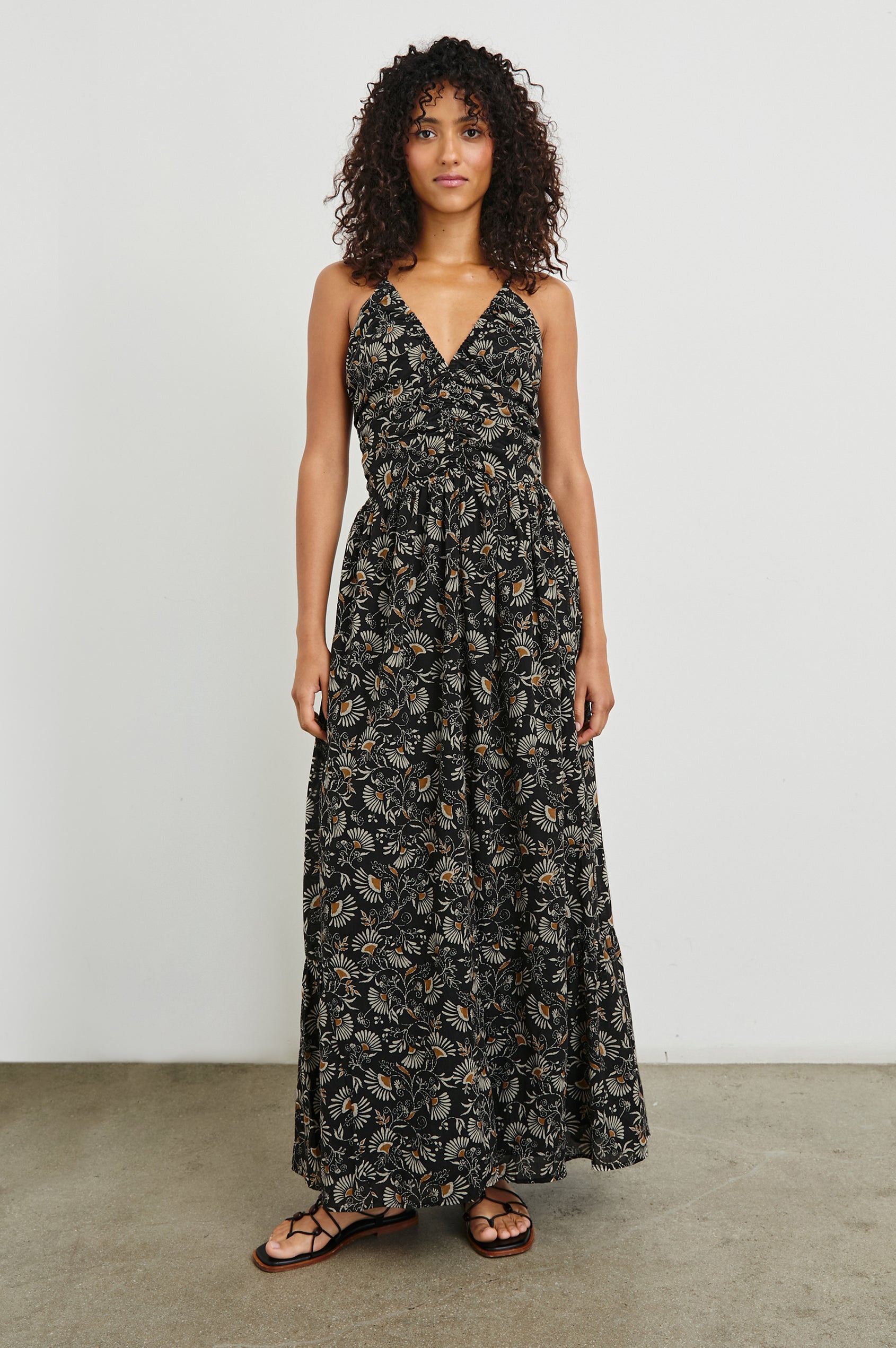 palm print maxi dress Strapless Palm Print Maxi Dress