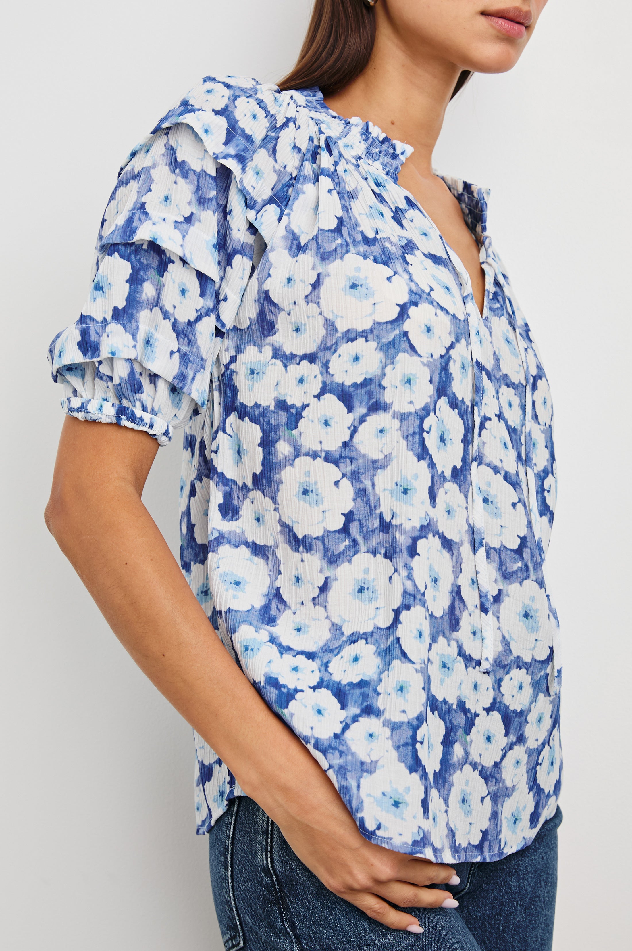 PARIS TOP - BLUE FLORAL – Rails